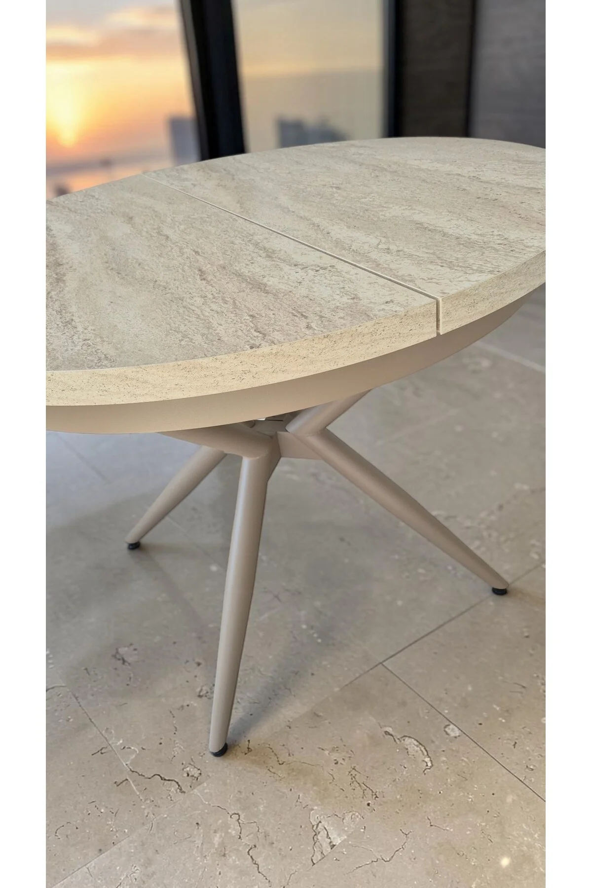 NOVAS SERİSİ AÇILABİLİR YEMEK MASASI 100x100 → 135x100 CM | 1. SINIF MDF LAKE PANEL - fursimo Görsel 5