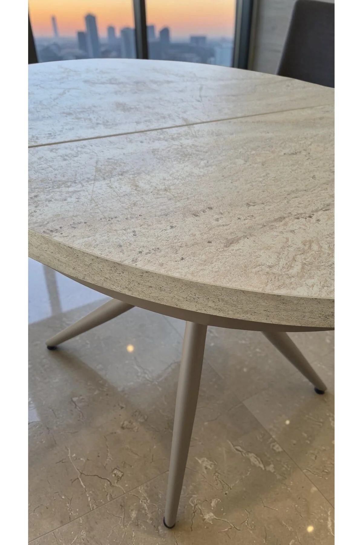 NOVAS SERİSİ AÇILABİLİR YEMEK MASASI 100x100 → 135x100 CM | 1. SINIF MDF LAKE PANEL - fursimo Görsel 4