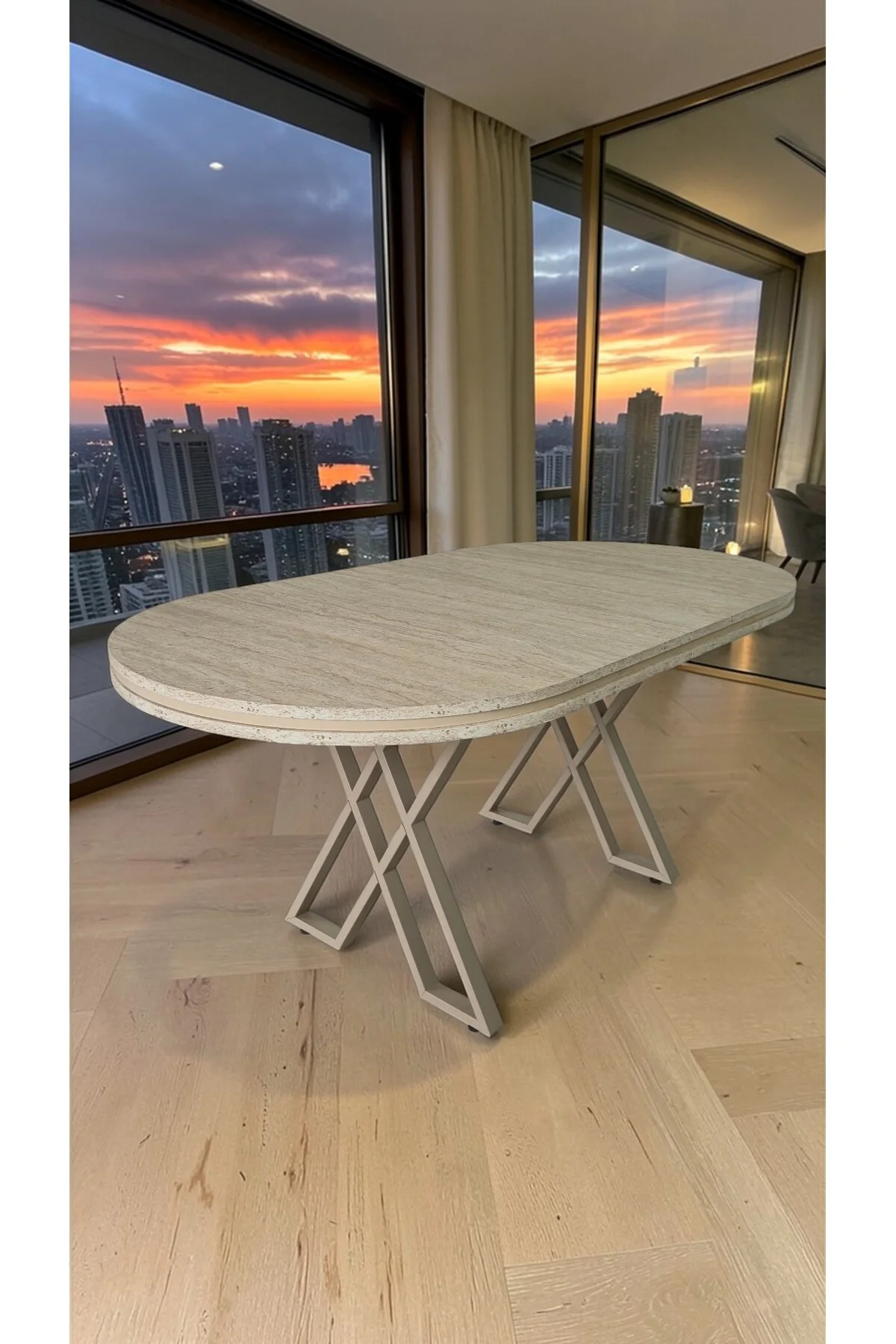 ASPEN SERİSİ YEMEK MASASI 90x170 CM | LAKE PANEL | 1.SINIF MDF - fursimo Görsel 2
