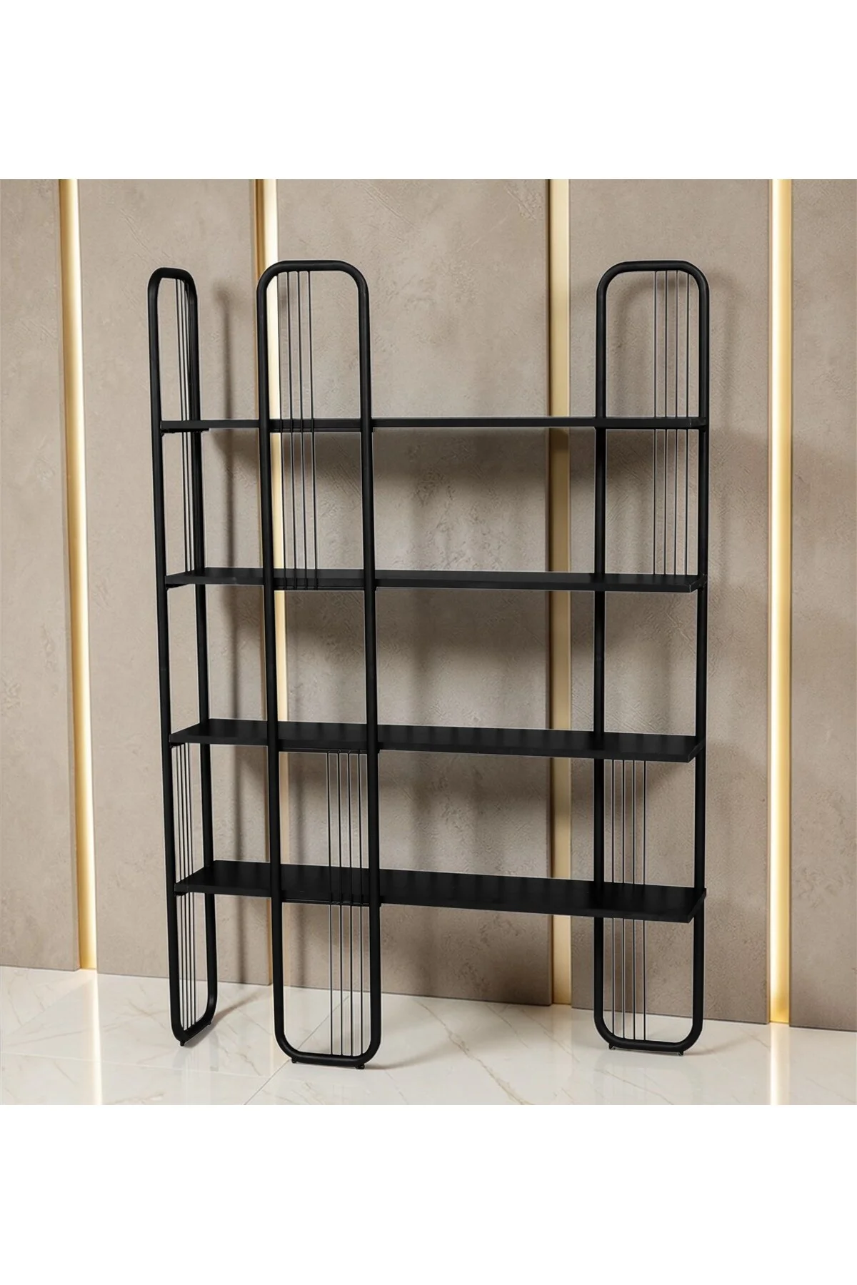 Sierra 5 Raflı Kitaplık 120x180 cm Metal Gövdeli Modern Dekoratif Kitaplık - fursimo Görsel 2