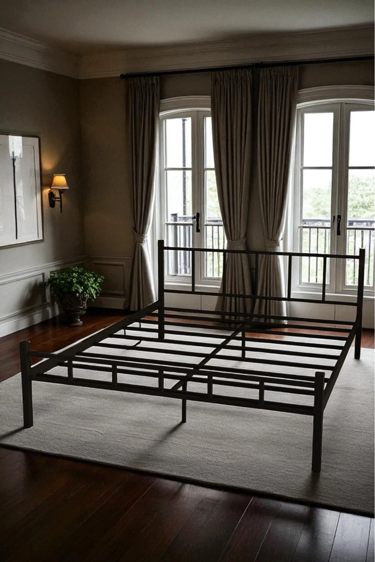 SERENİTA SERİSİ SİYAH METAL ÇİFT KİŞİLİK KARYOLA,FERFORJE KARYOLA 160X200 - fursimo Görsel 5