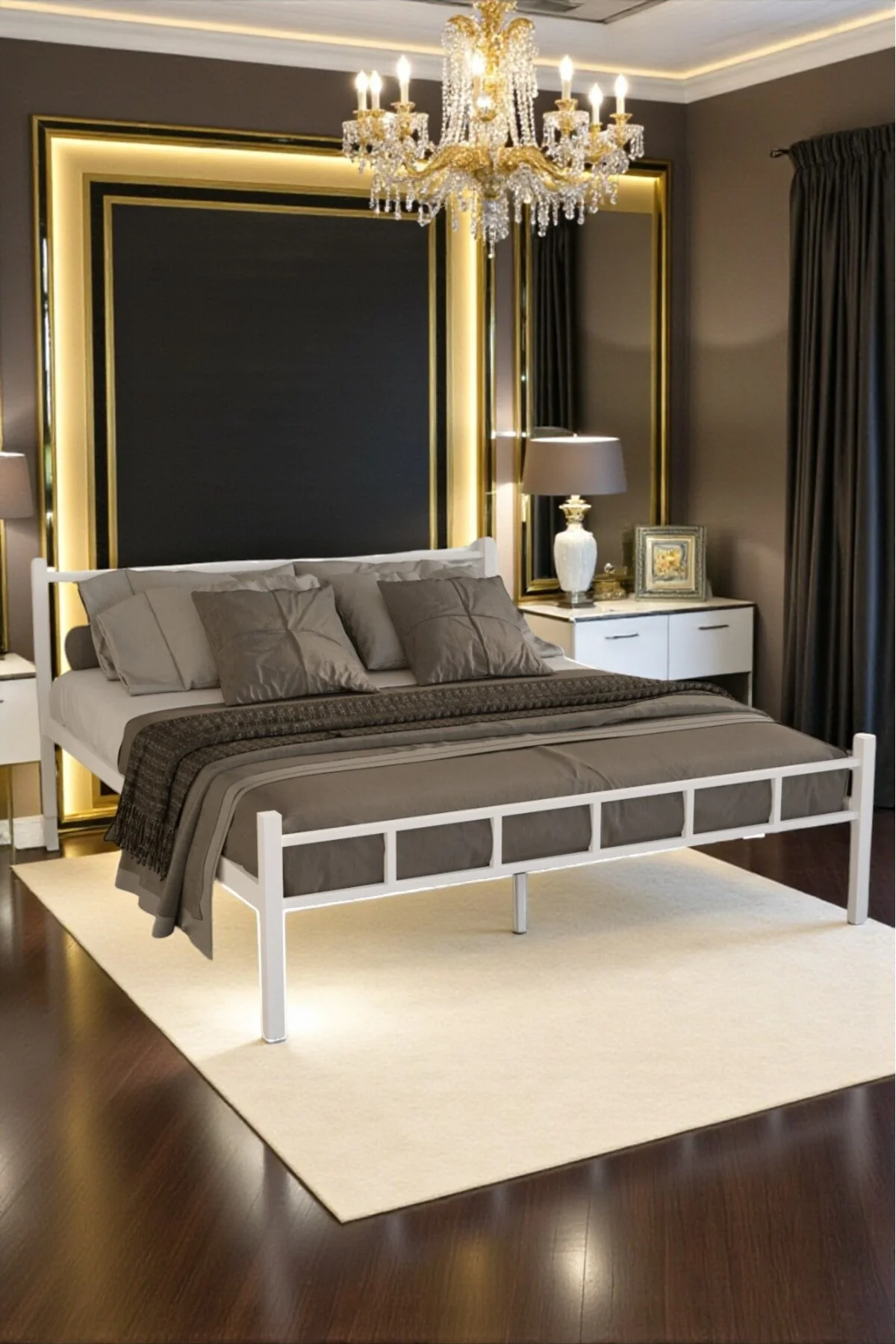 SERENİTA SERİSİ METAL BEYAZ KARYOLA FERFORJE KARYOLA 120X200 - fursimo Görsel 2