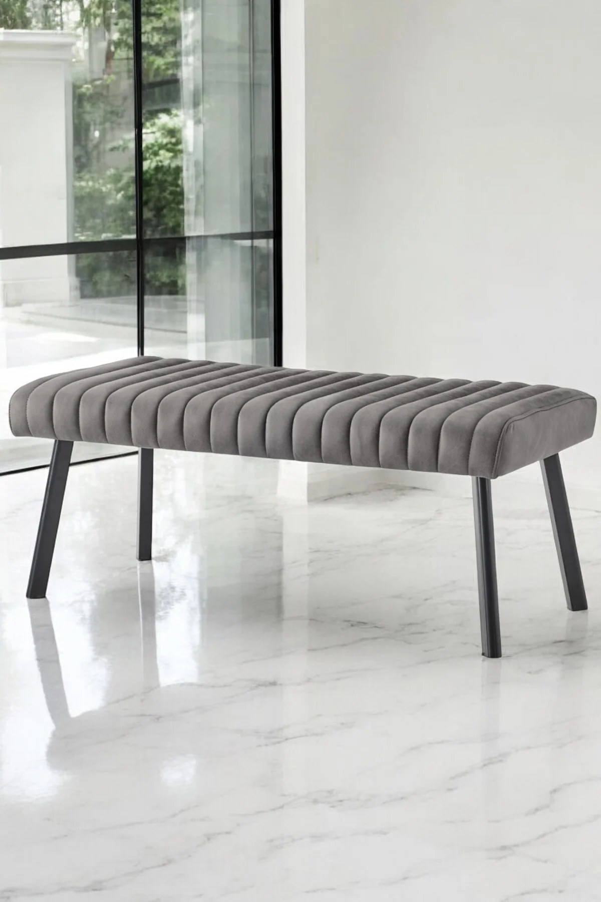 Norf Serisi 80x120 Sabit 1. Sınıf Metal Ayaklı Antrasit Ironi Mutfak Masası Takımı Gri Sandalye - fursimo Görsel 5