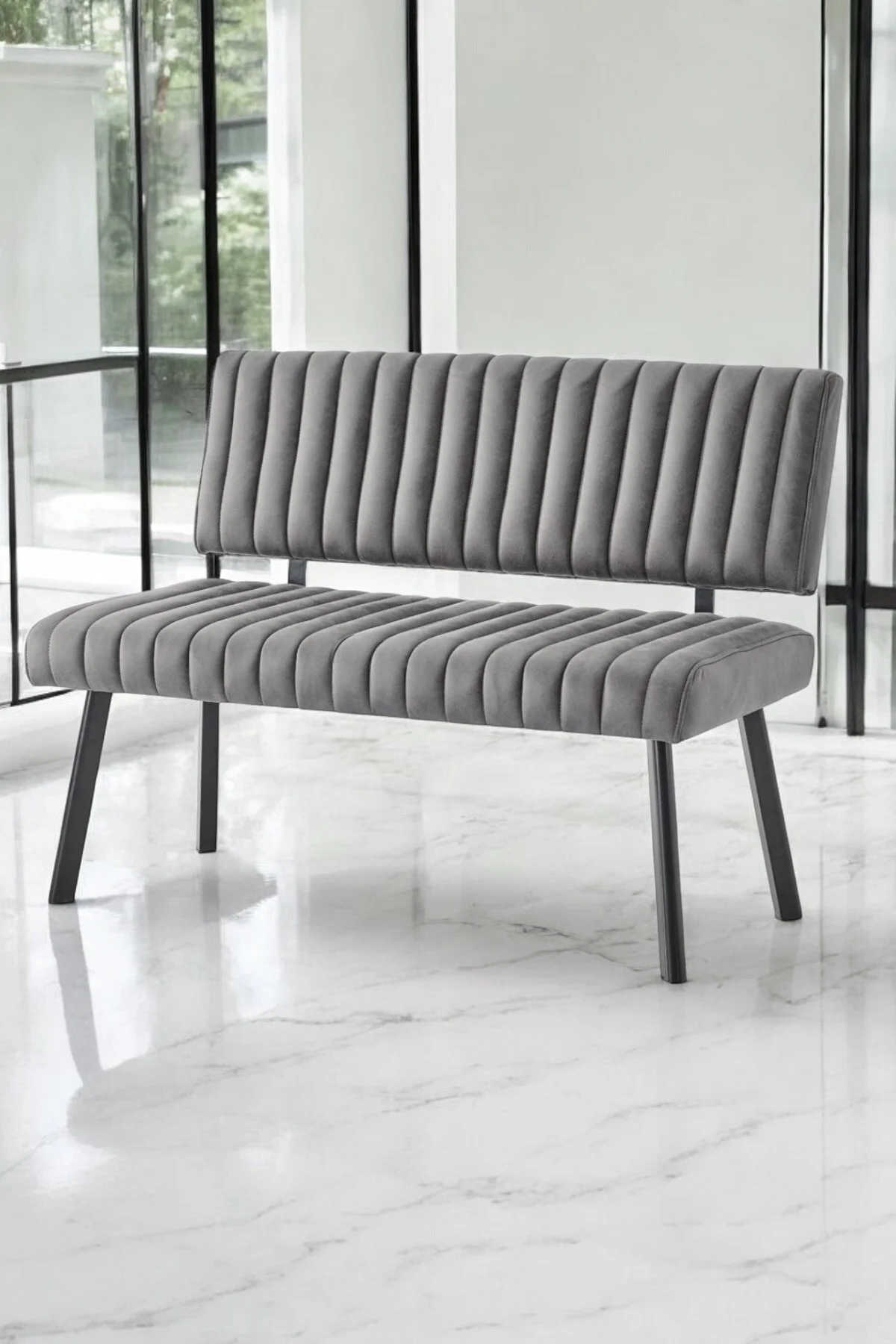 Norf Serisi 80x120 Sabit 1. Sınıf Metal Ayaklı Antrasit Ironi Mutfak Masası Takımı Gri Sandalye - fursimo Görsel 4