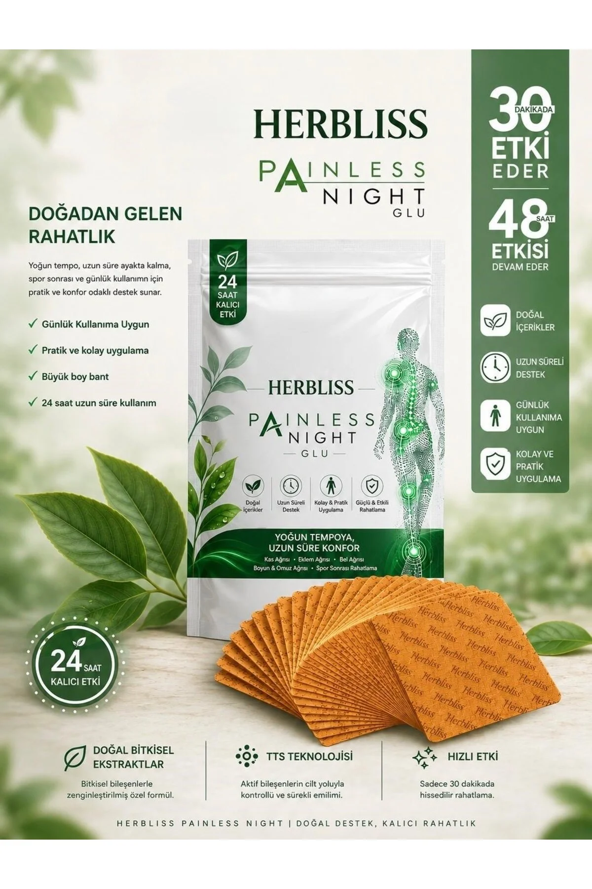 Ginseng Isıtıcı Rahatlatıcı Ağrı Bandı Kinesio Bandı Isıtıcı Kas ve Eklem Rahatlatıcı Hızlı