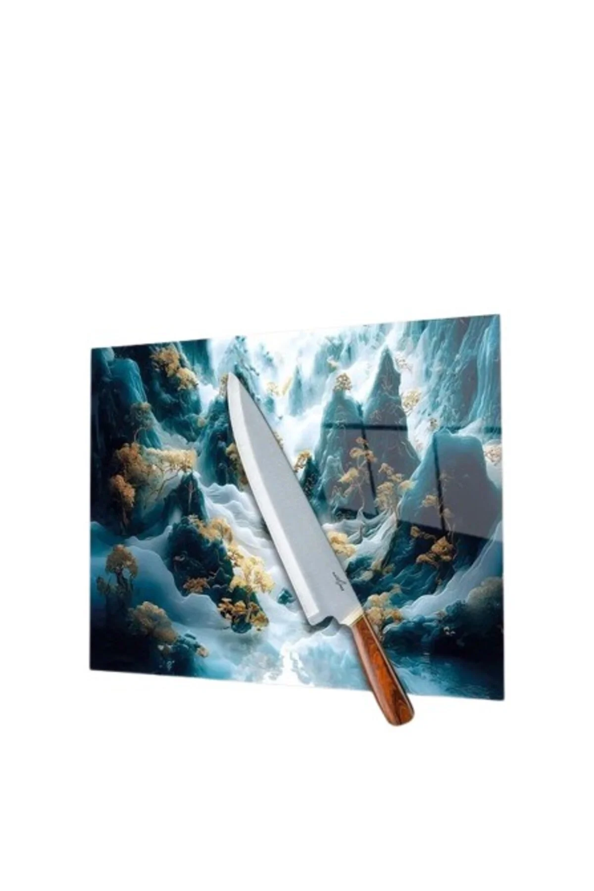 Cam Kesme Tablası Manzara Dağ 2 , Doğrama Tahtası , Sunum Tablası