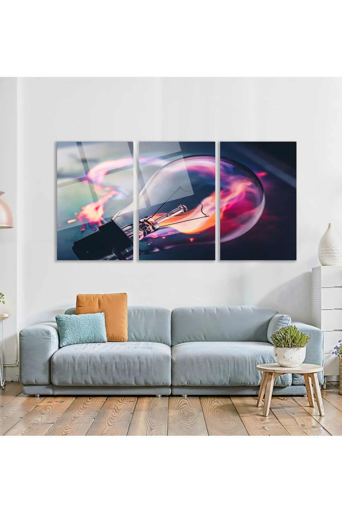 3'lü Set Cam Tablo Renkli Ampul Makro Sanat Ofis Dekorasyon - BAYÇAĞRI Görsel 3