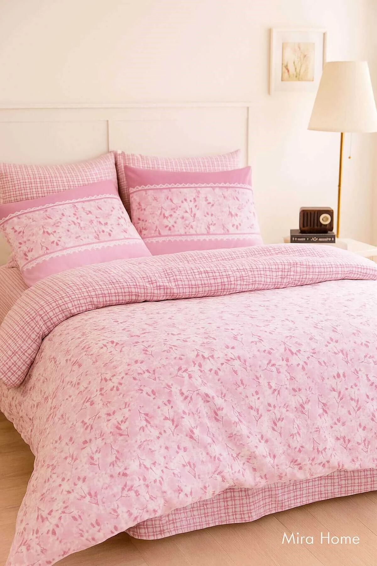 Çift Kişilik Pamuklu Nevresim Takımı Romantic Pink Çiçekli - BAYÇAĞRI Görsel 2