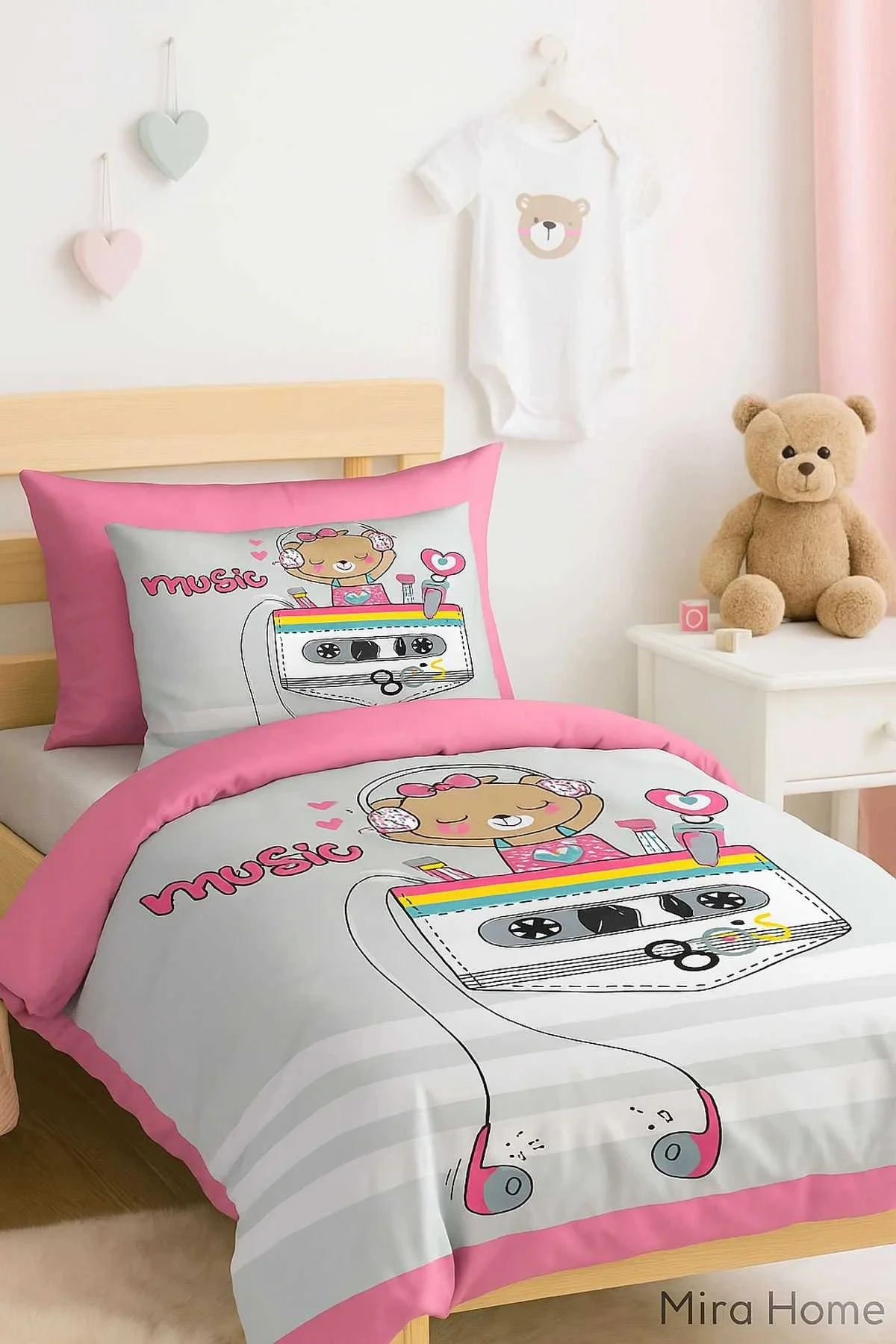 Dijital Baskılı 3d Pamuklu Yenidoğan Bebek Nevresim Takımı Enjoy Music - Mira Home Görsel 2