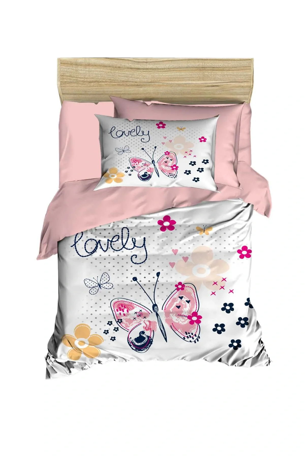 Dijital Baskılı 3d Pamuklu Yenidoğan Bebek Nevresim Takımı Lovely Butterfly