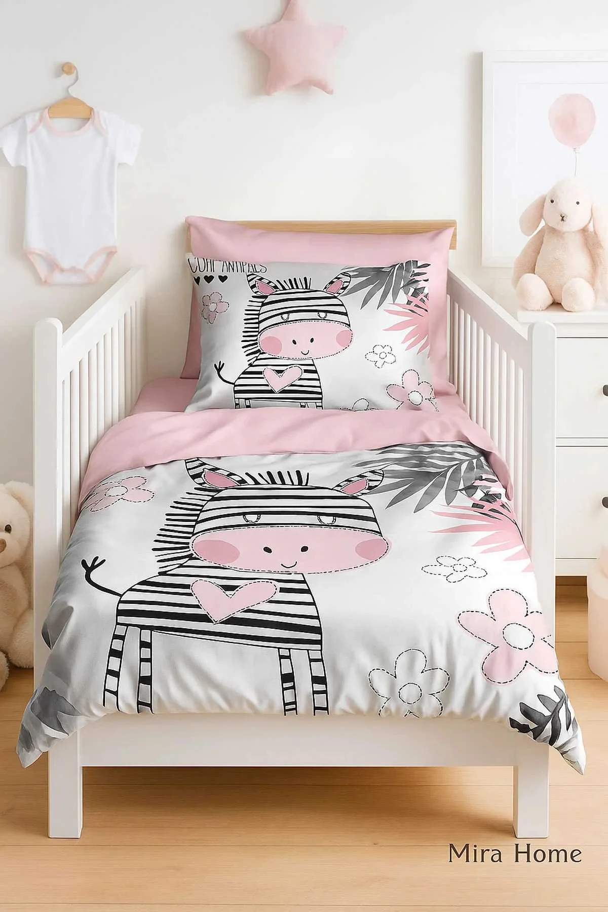Dijital Baskılı 3d Pamuklu Yenidoğan Bebek Nevresim Takımı Baby Zebra - Mira Home Görsel 2