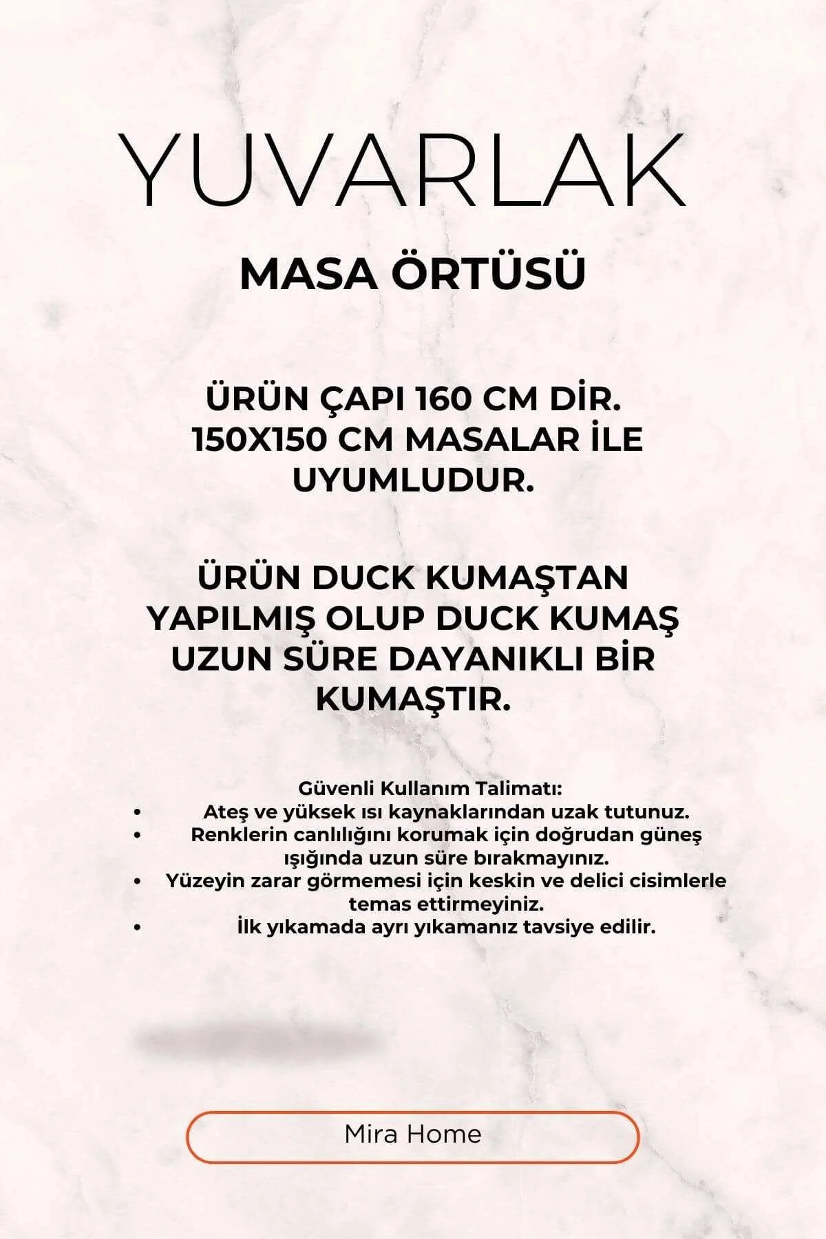 Yuvarlak Çiçek Desenli Duck Kumaş Masa Örtüsü 150x150 Cm - Mira Home Görsel 6