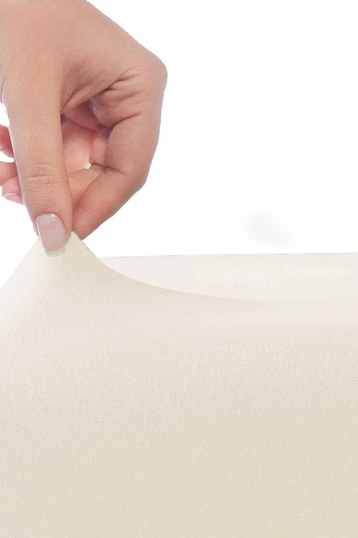 Çift Kişilik Düz Penye %100 Pamuklu Lastikli Çarşaf 180X200 Newsheet Ekru - Mira Home Görsel 3