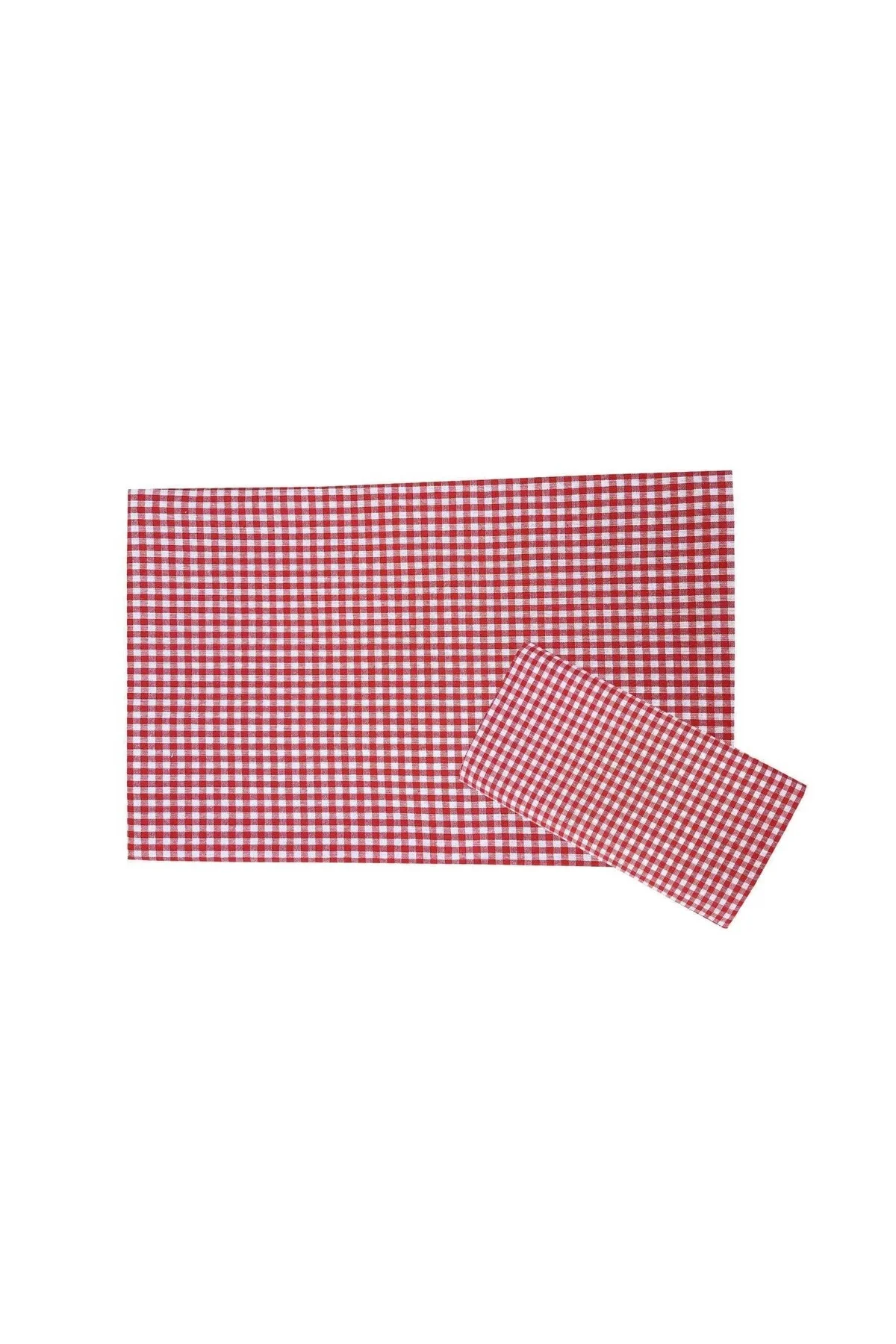 Yer Sofra Bezi Piknik Masa Örtüsü Zefir Kare Desen 170x170 Kırmızı - Mira Home Görsel 4