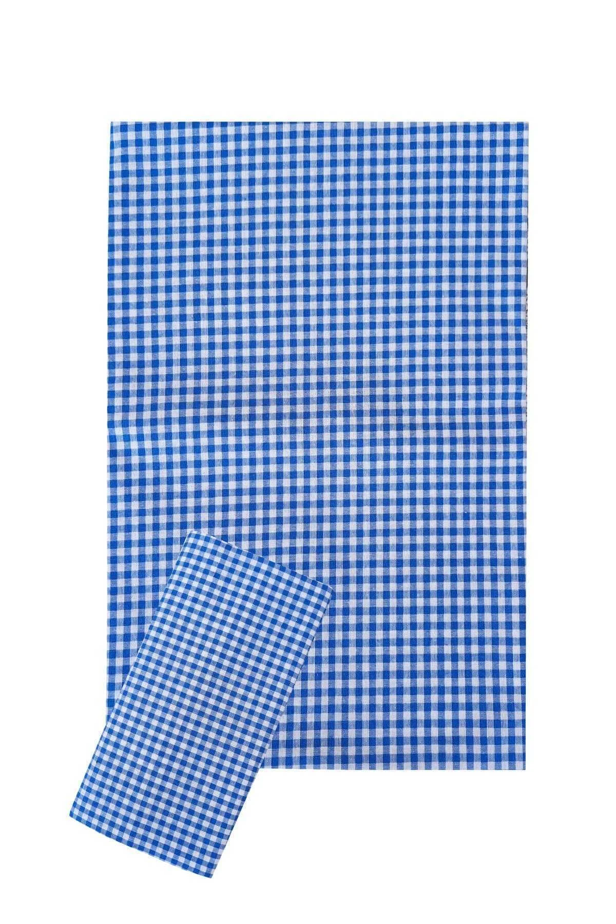 Yer Sofra Bezi Piknik Masa Örtüsü Zefir Kare Desen 170x170 Mavi
