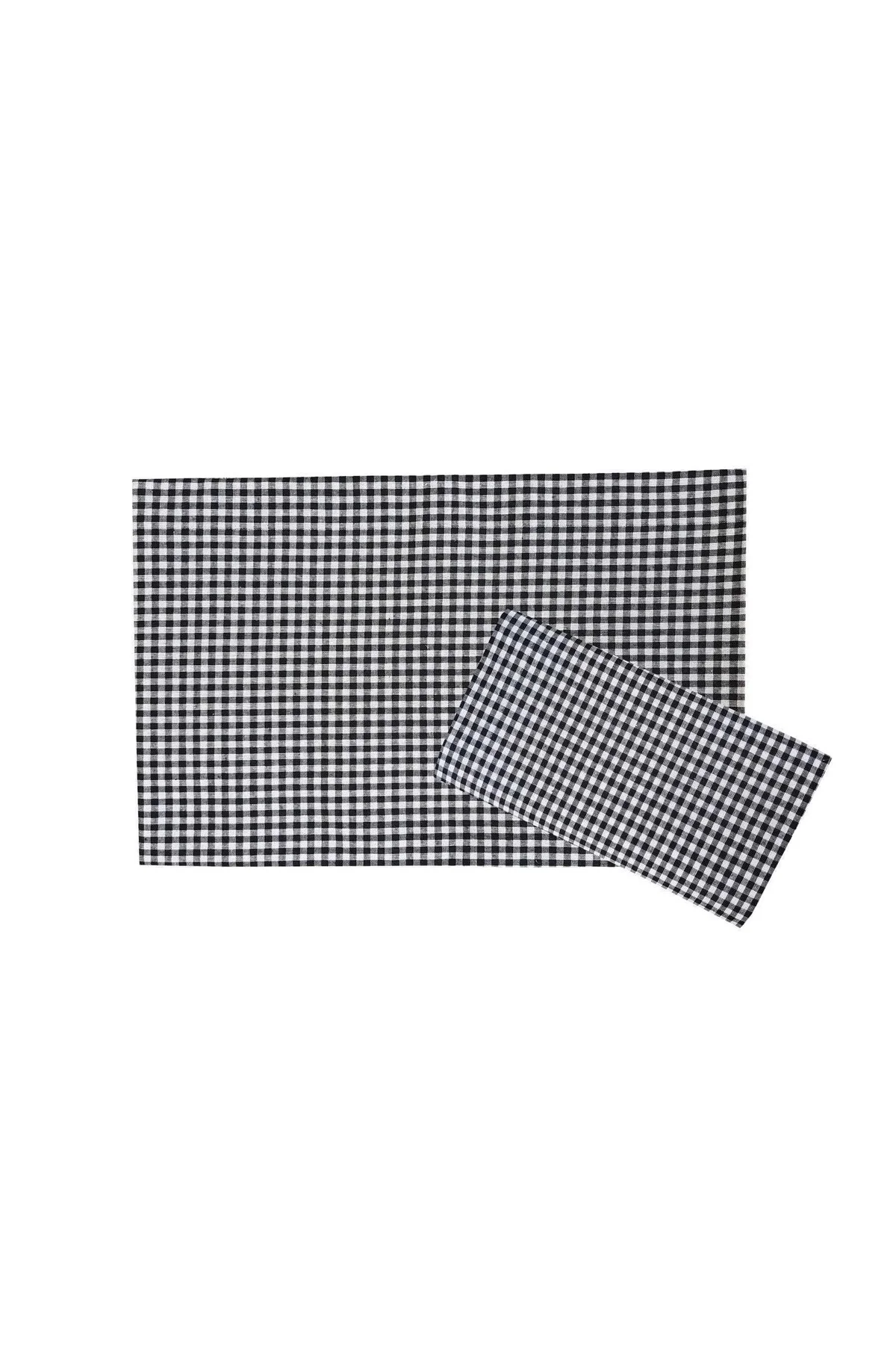 Yer Sofra Bezi Piknik Masa Örtüsü Zefir Kare Desen 170x170 Siyah - Mira Home Görsel 4