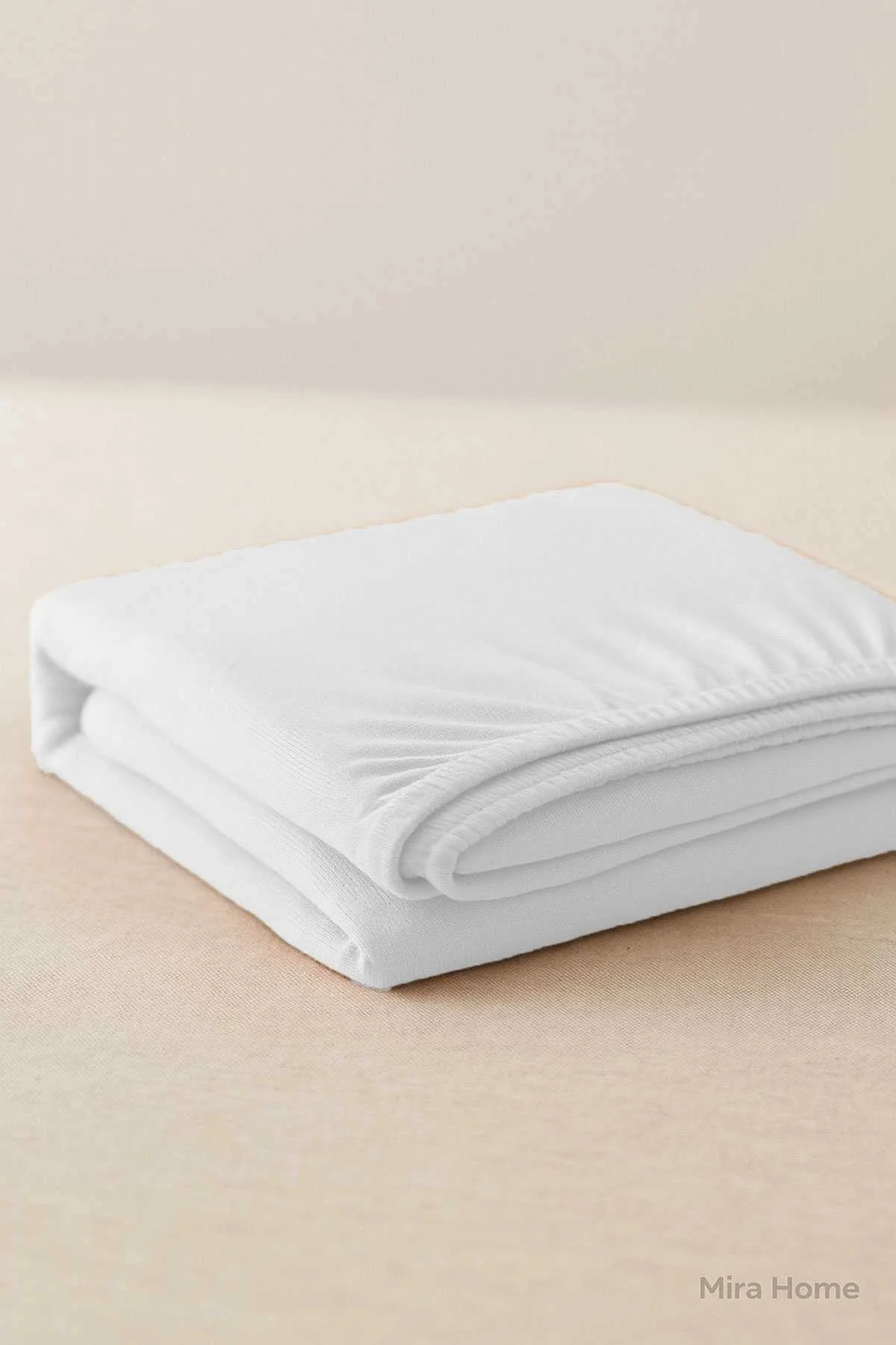 Çift Kişilik Düz Penye %100 Pamuklu Lastikli Çarşaf 180X200 Newsheet Beyaz - Mira Home Görsel 4