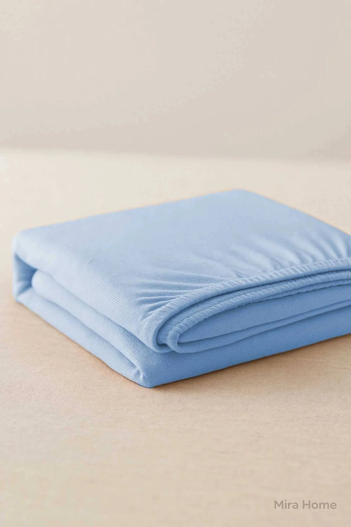 Çift Kişilik Düz Penye %100 Pamuklu Lastikli Çarşaf 180X200 Newsheet Mavi - Mira Home Görsel 4