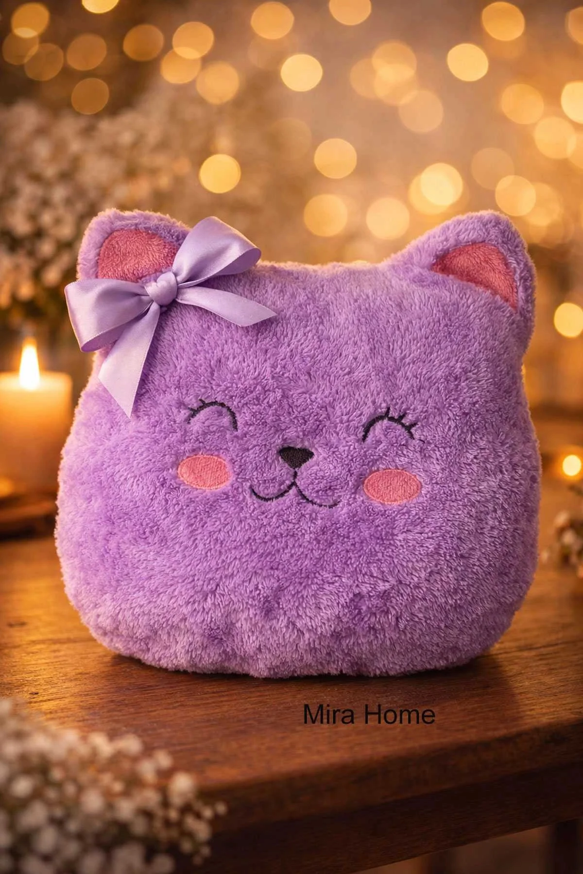 Meav Kedi Figürlü Dekoratif Çocuk Odası Yastığı - Mira Home Görsel 2