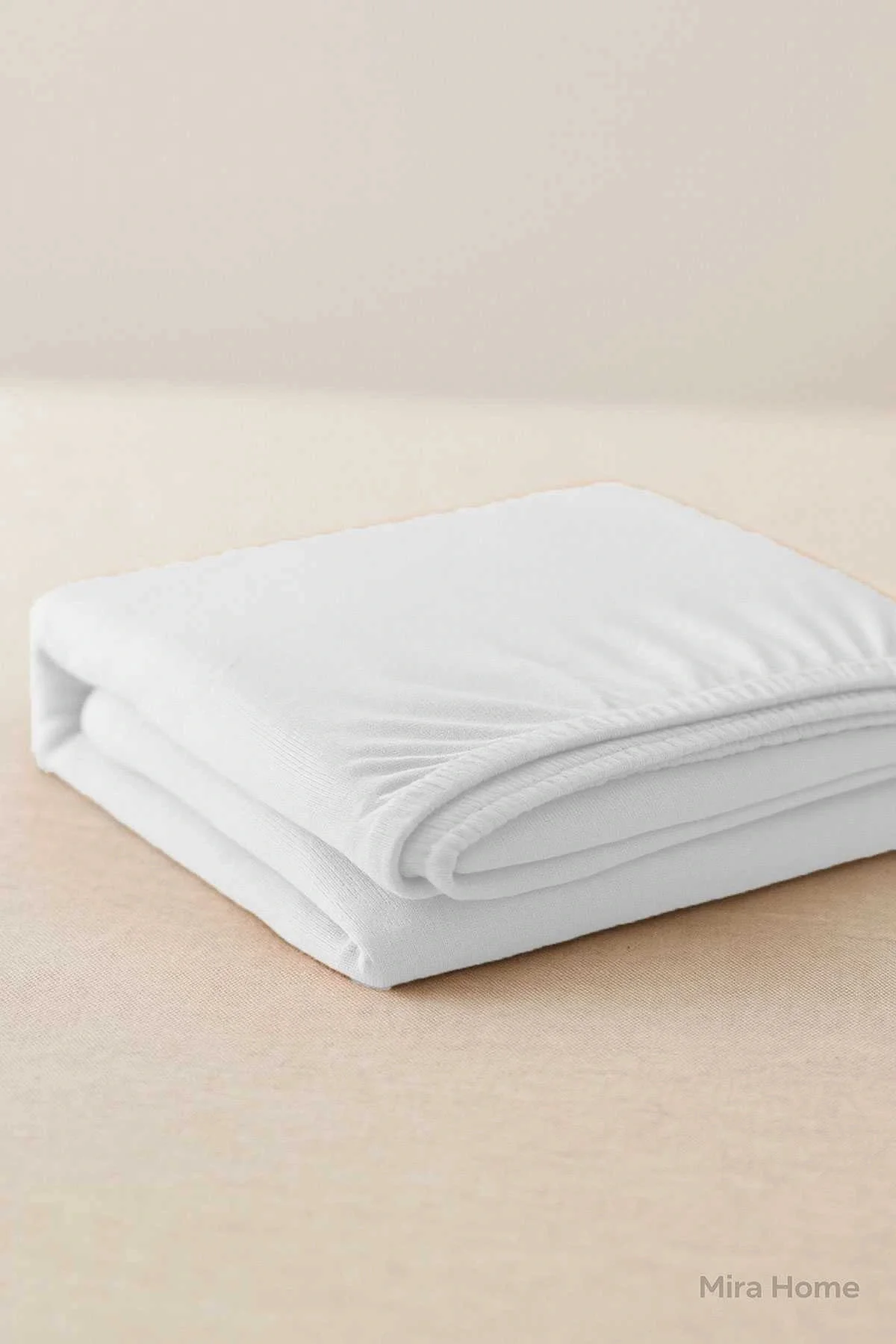 Çift Kişilik Düz Penye %100 Pamuklu Lastikli Çarşaf 160X200 Newsheet Beyaz - Mira Home Görsel 4