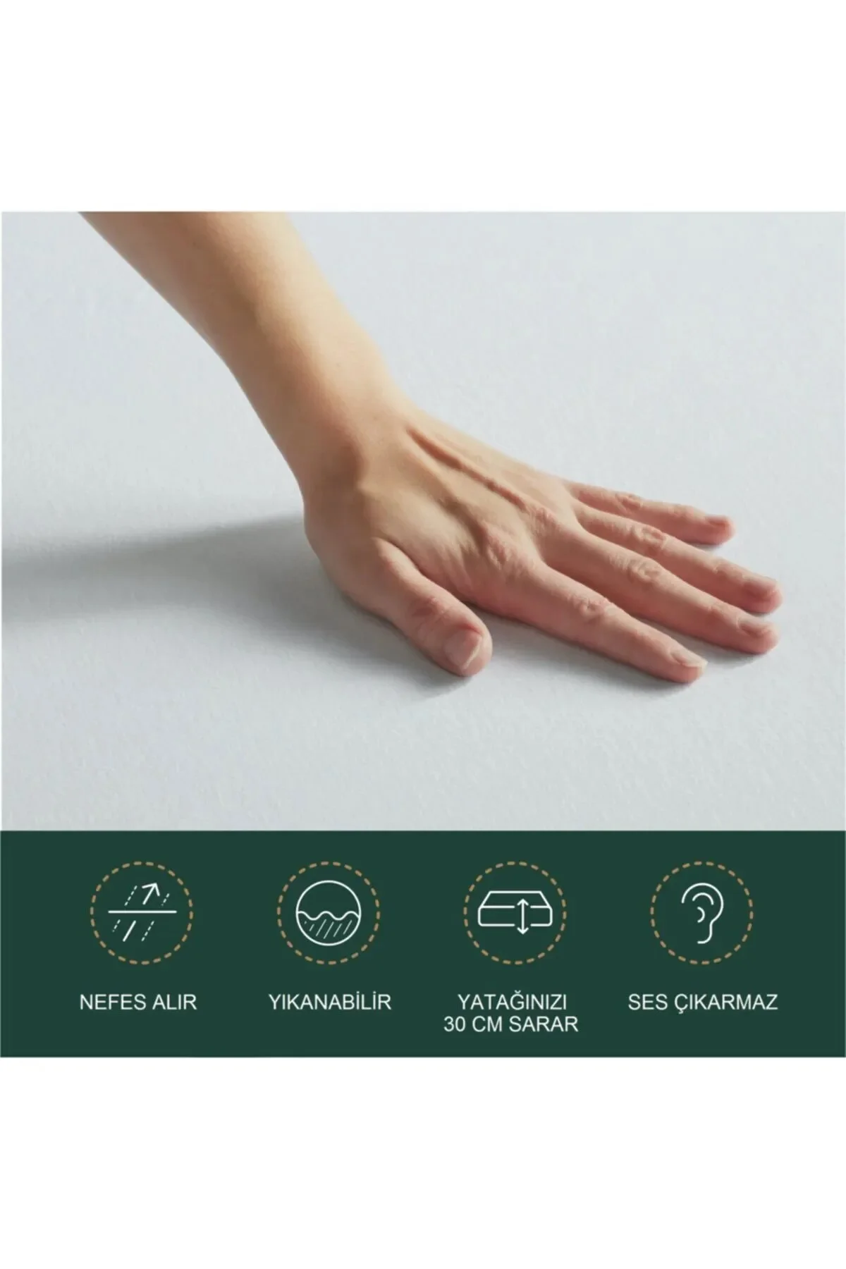 150x200 Çift Kişilik Alez 4 Köşe Lastikli Pamuklu Yatak Koruyucu - Mira Home Görsel 7