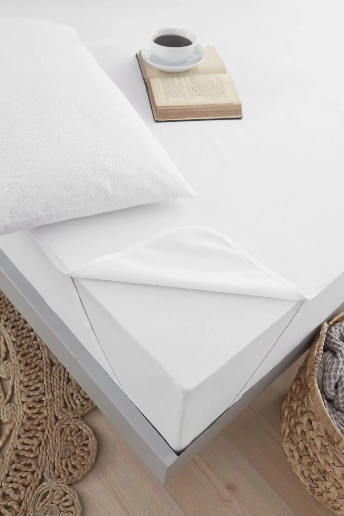 180x200 Çift Kişilik Alez 4 Köşe Lastikli Pamuklu Yatak Koruyucu - Mira Home Görsel 6
