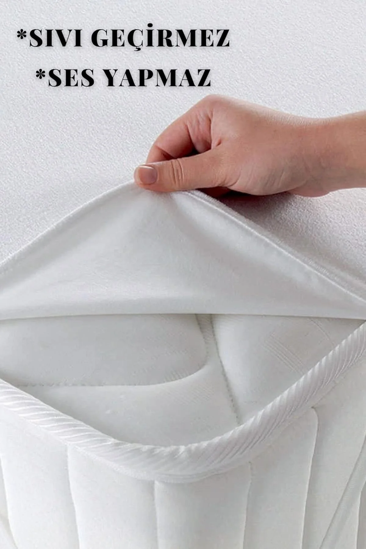 100x200 Sıvı Geçirmez Tek Kişilik Alez Pamuklu Köşe Lastikli - Mira Home Görsel 3