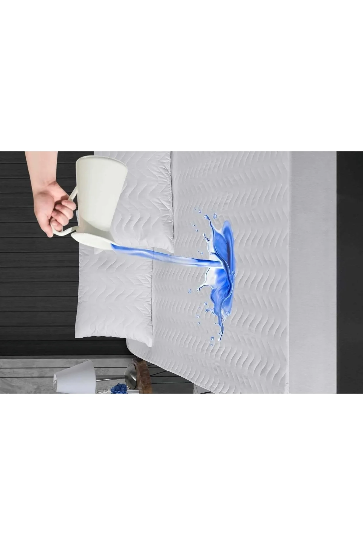 100X200 Sıvı Geçirmez Kapitoneli Tek Kişilik Alez Fitted Pamuklu - Mira Home Görsel 3
