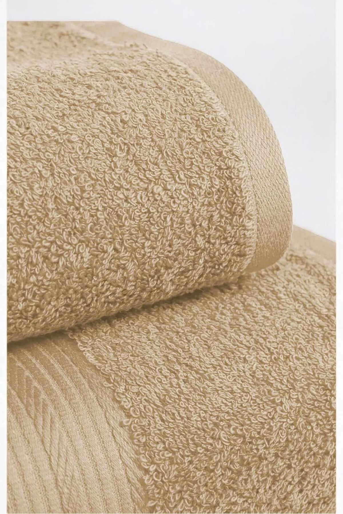 2 Parça Battal Lüks Premium Banyo Spa Havlu Takımı 90x170 Cm Bej - Mira Home Görsel 2