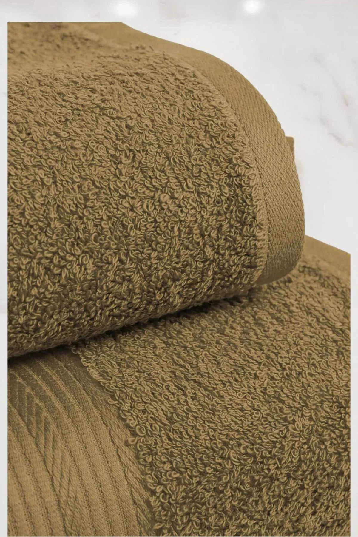 2 Parça Battal Lüks Premium Banyo Spa Havlu Takımı 90x170 Cm Kahve - Mira Home Görsel 2