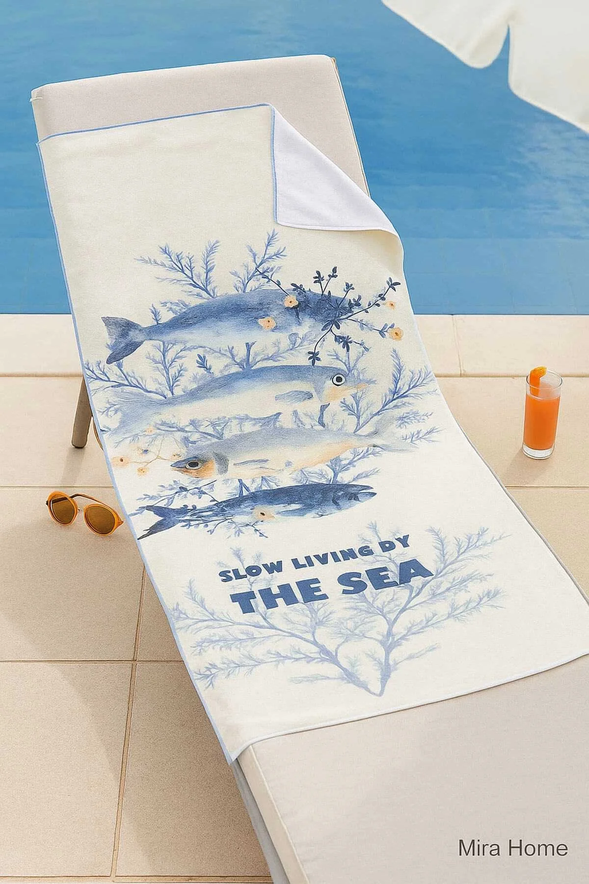 Unisex Desenli Baskılı Deniz Plaj Havlusu Balık 70X140 Cm - Mira Home Görsel 2