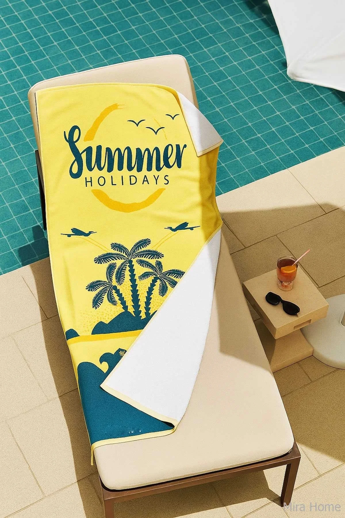 SeaDream Tropikal Desenli Plaj Havlusu 70X140 Cm Summer Holiday