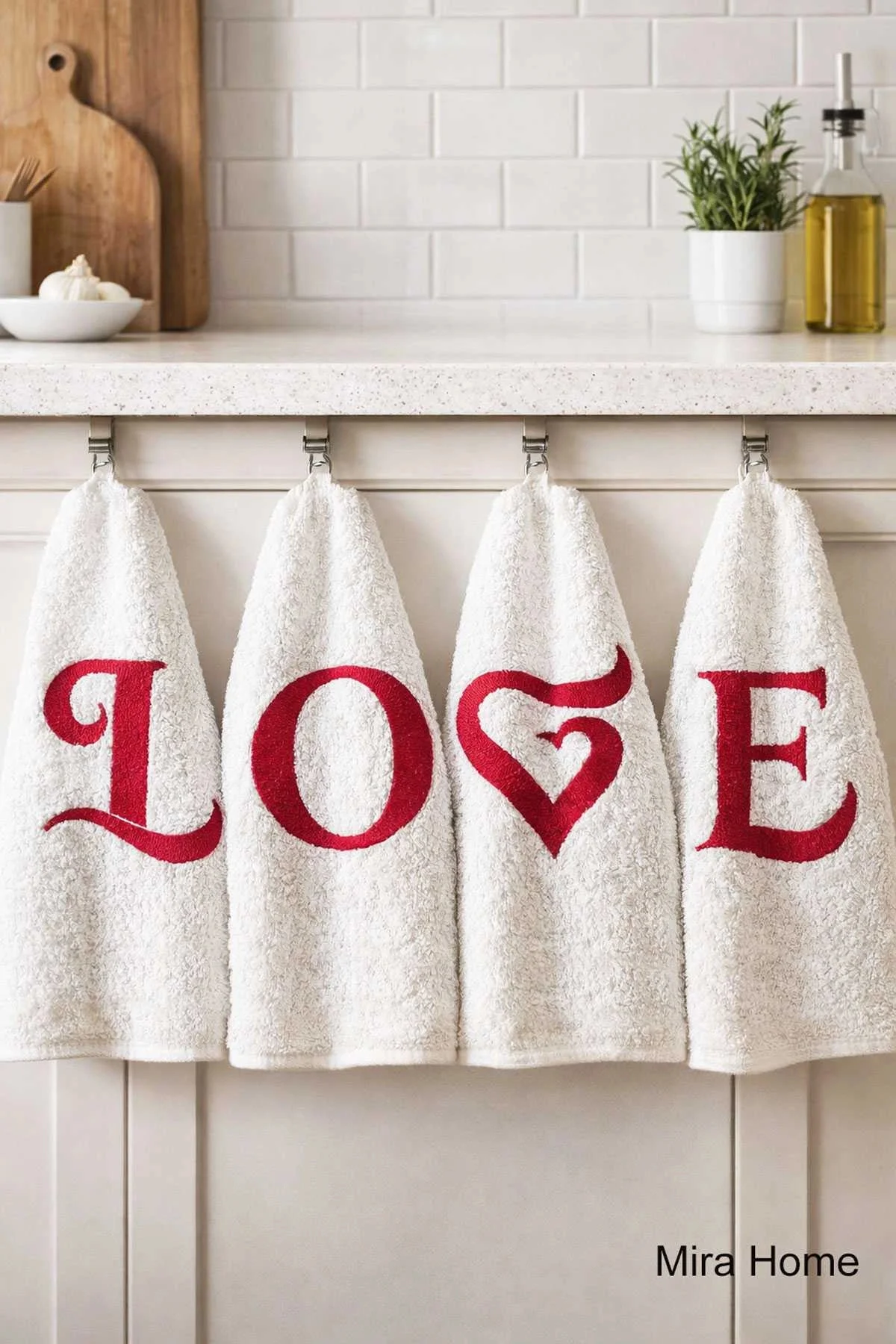Love Nakışlı 4lü Mutfak Havlusu Seti 30x50 cm - Mira Home Görsel 4