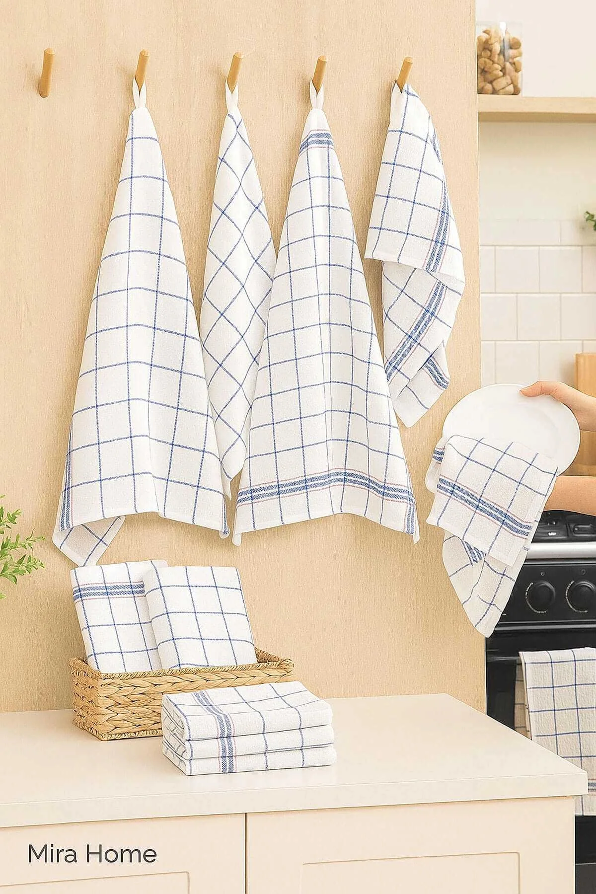10 lu Lüks Bulaşık Kurulama Bezi ve Mutfak Peçetesi 50x70 Cm Daily Beyaz - Mira Home Görsel 2