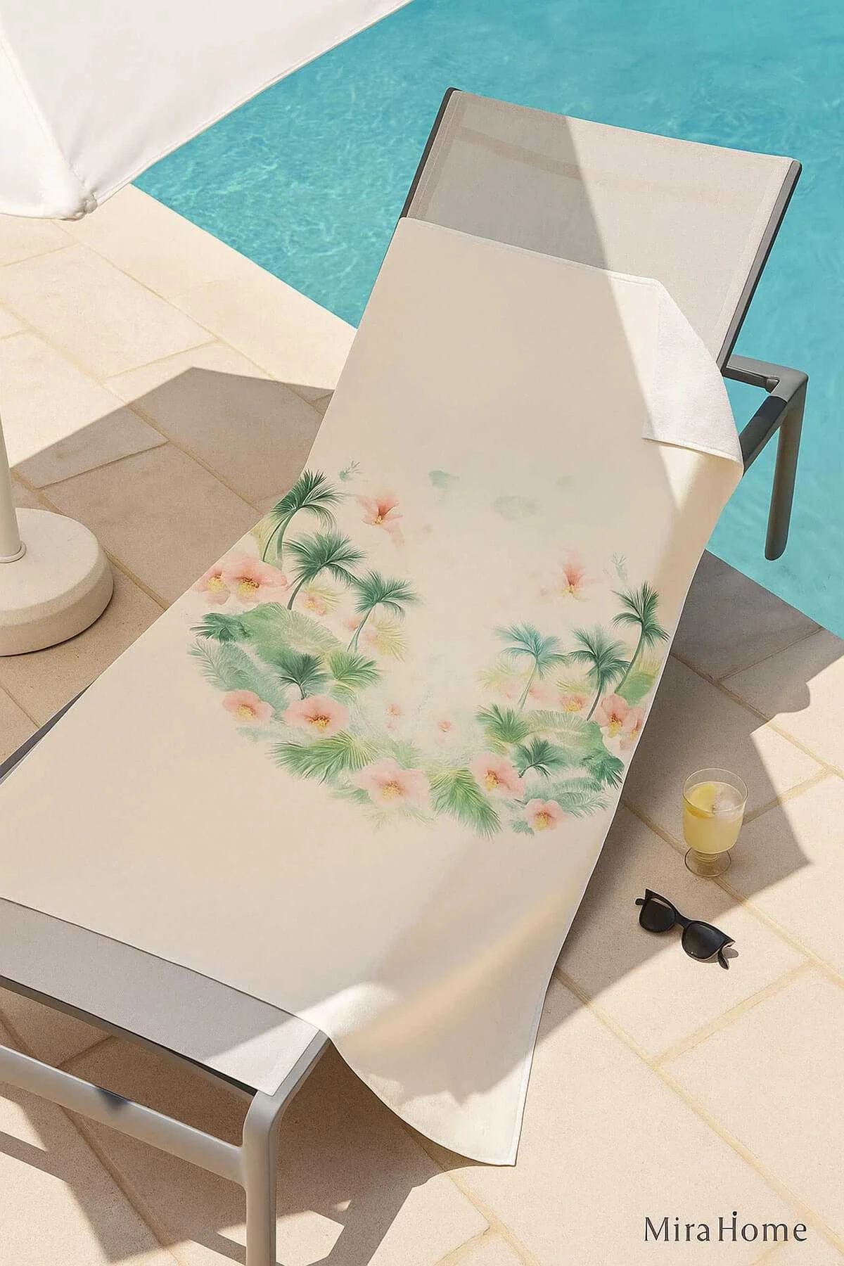 Unisex Desenli Baskılı Deniz Plaj Havlusu Palmiye 70x140 Cm - Mira Home Görsel 2