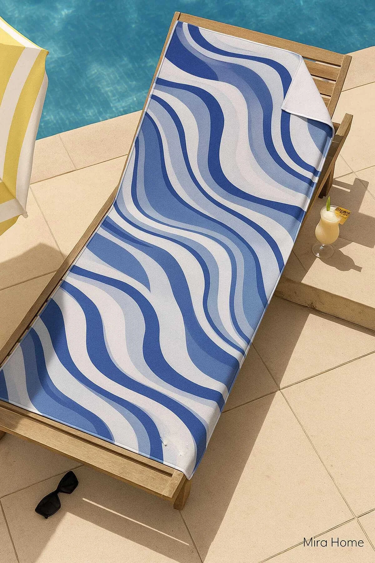 Unisex Desenli Baskılı Deniz Plaj Havlusu Dalga Desen 70x140 Cm - Mira Home Görsel 3
