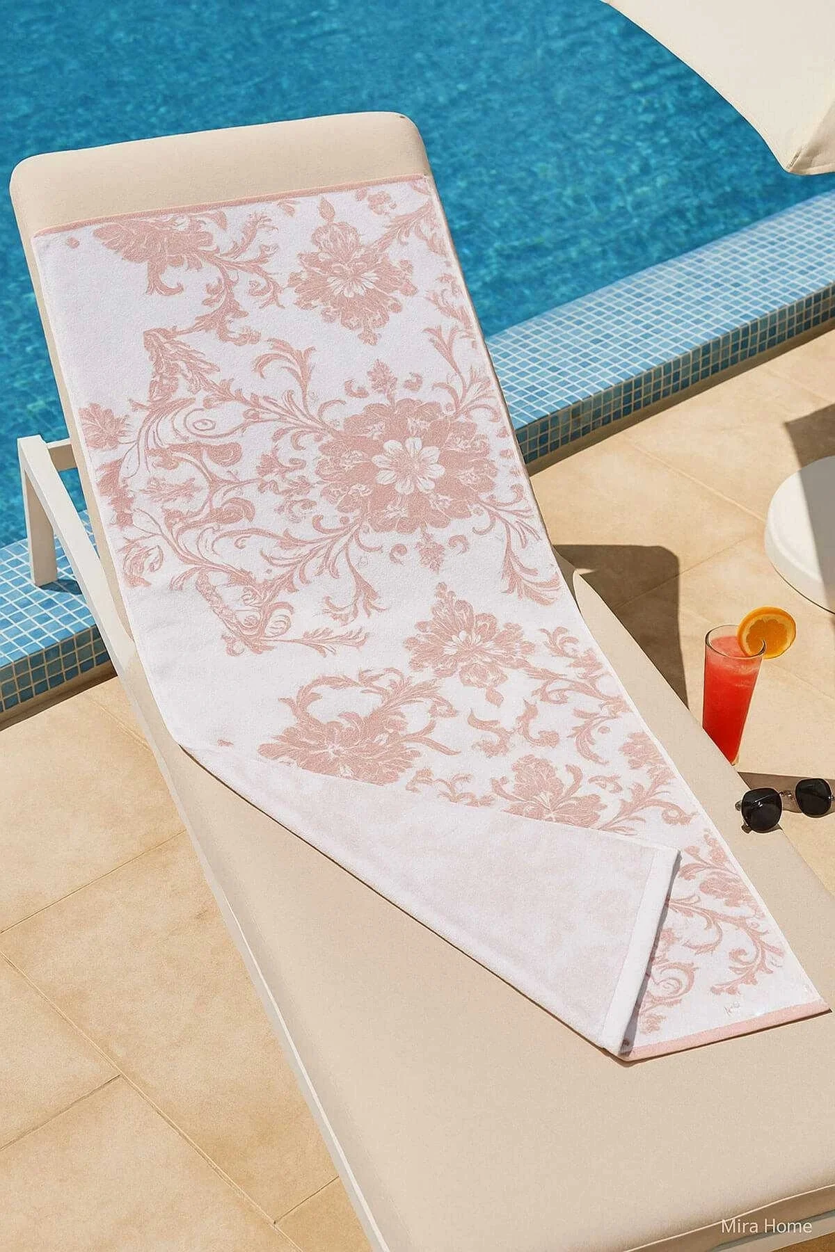 Unisex Desenli Baskılı Deniz Plaj Havlusu Otantik Nar Çiçeği 70x140 Cm - Mira Home Görsel 2