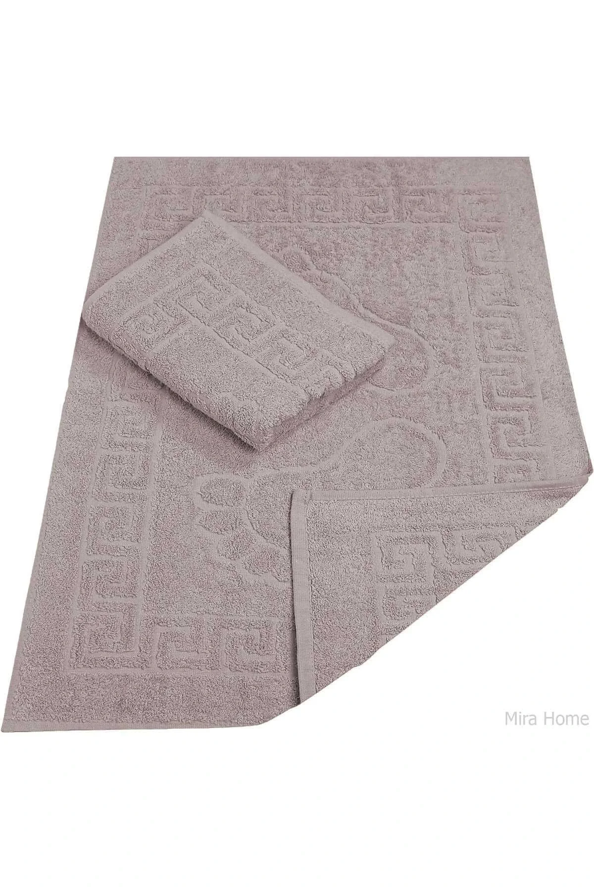 2 Li Banyo Ayak Havlusu %100 Pamuk 50X70 Cm Menesch Mürdüm