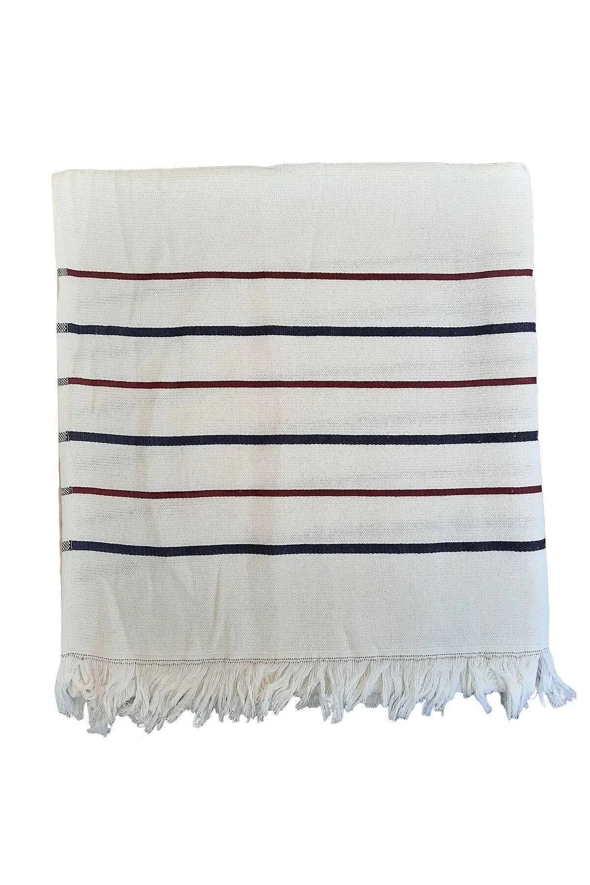 Peştemal Plaj Havlusu %100 Pamuklu 70x150 Cm Beyaz Waves - Mira Home Görsel 3