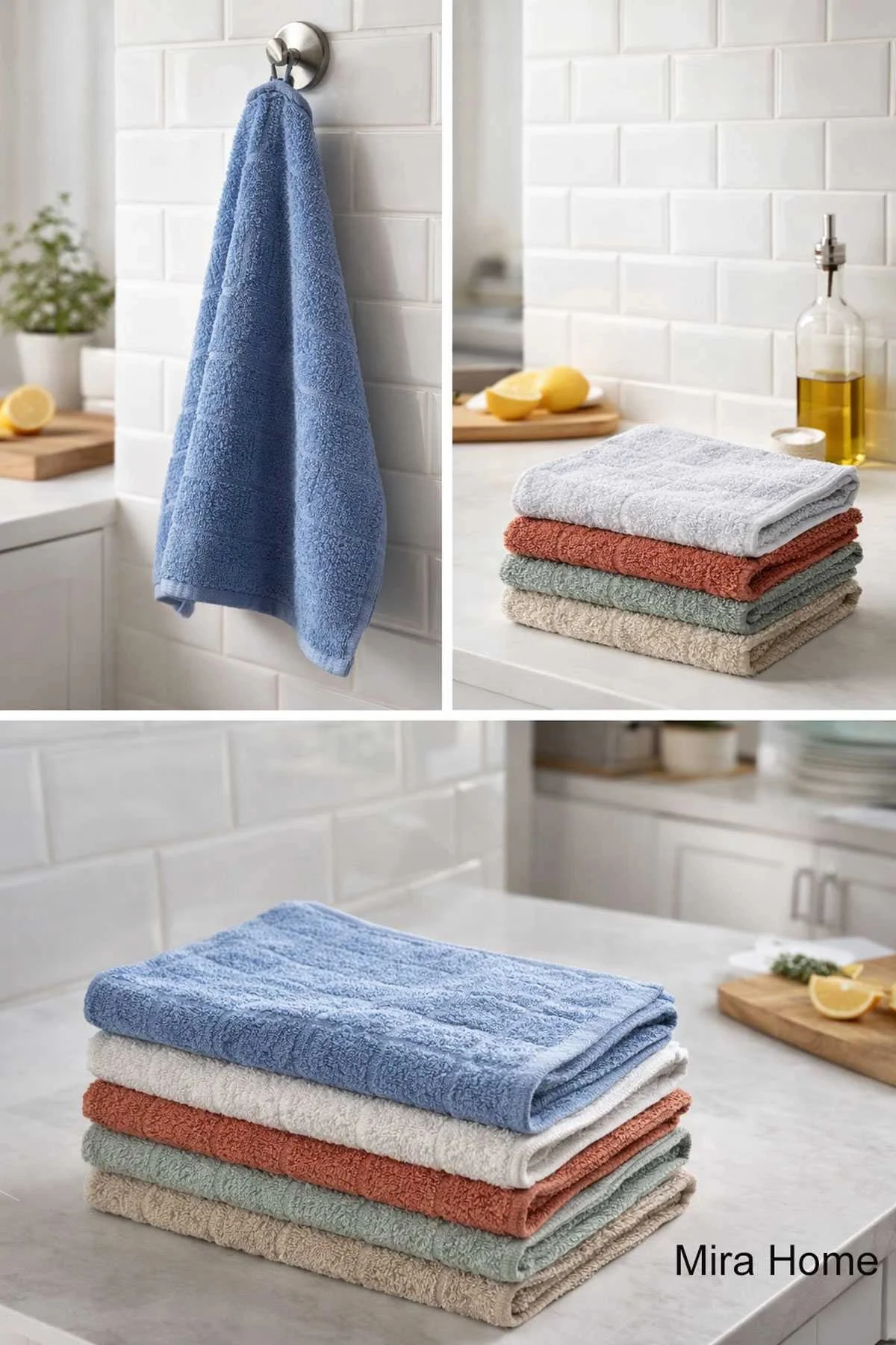 6lı Buklet Dokulu Mutfak ve El Havlusu Seti 30x50 cm Azra - Mira Home Görsel 2