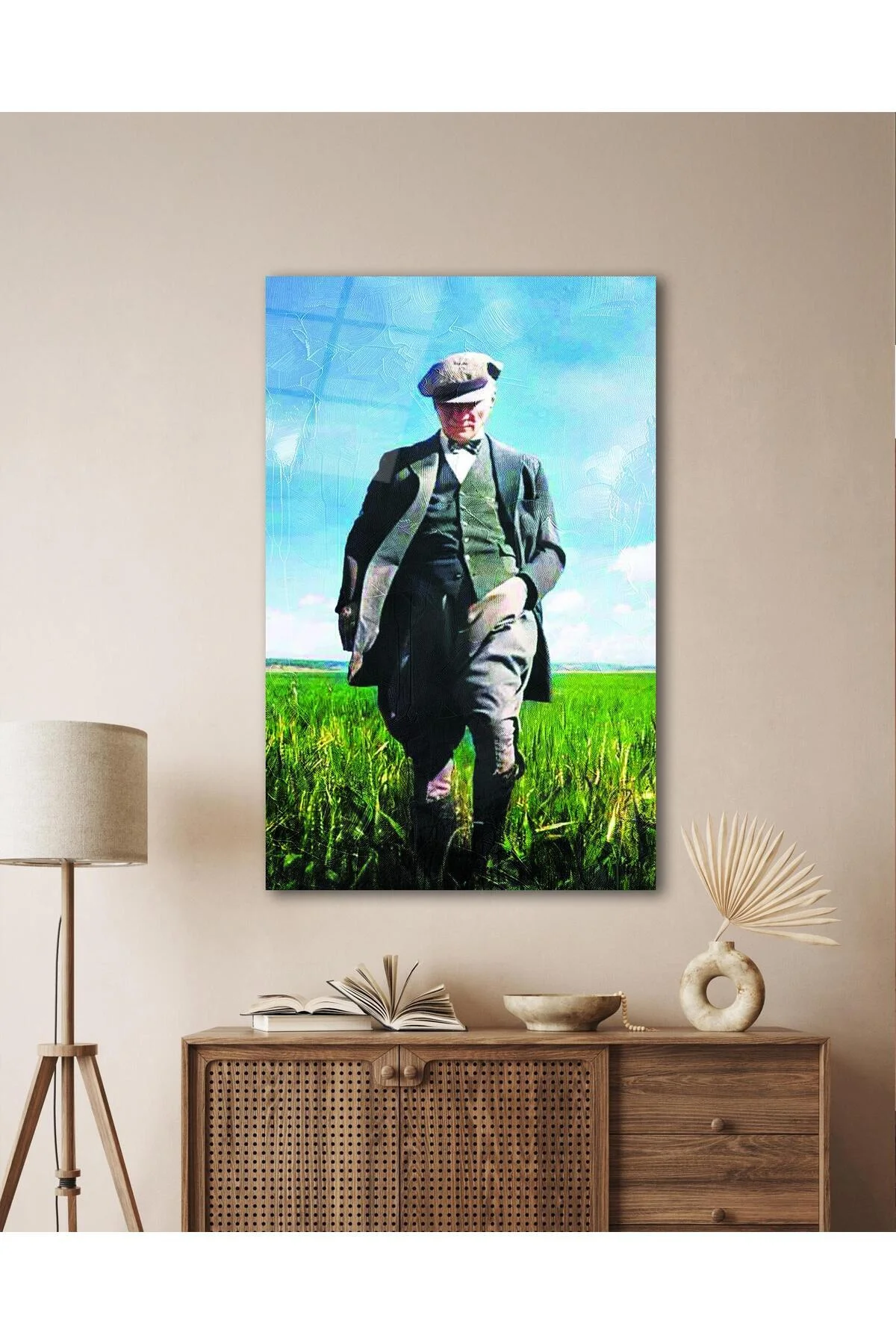 Atatürk Portre Cam Tablo Modern Ev Ofis Salon Hediyelik Büyük Tablo Duvar Dekoru - BYCAGRİ Görsel 5