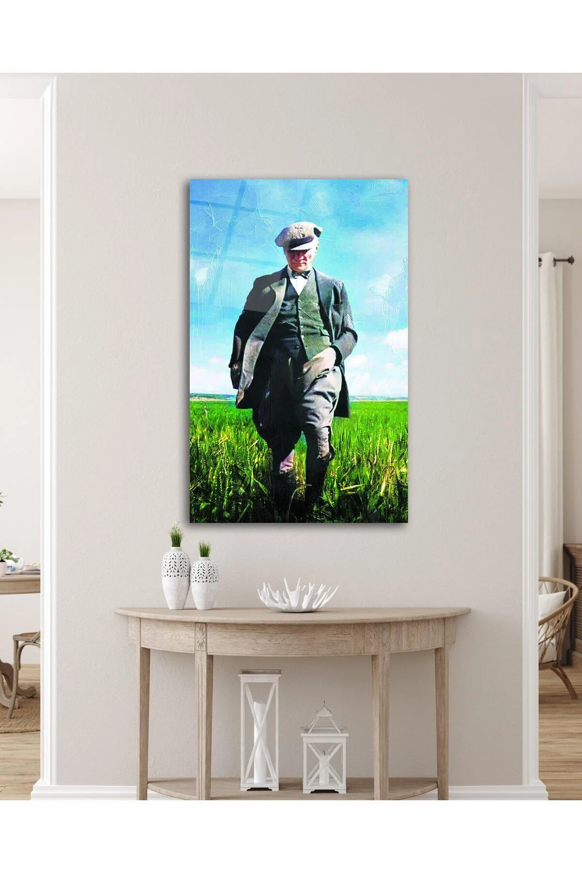 Atatürk Portre Cam Tablo Modern Ev Ofis Salon Hediyelik Büyük Tablo Duvar Dekoru - BYCAGRİ Görsel 4