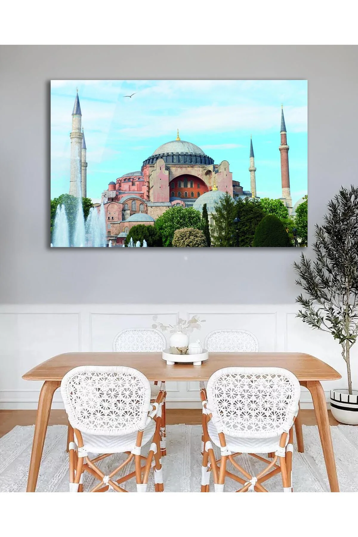 Ayasofya Camii Cam Tablo İslami Dini Modern Ev Ofis Salon Hediyelik Büyük Tablo Duvar Dekoru - BYCAGRİ Görsel 2