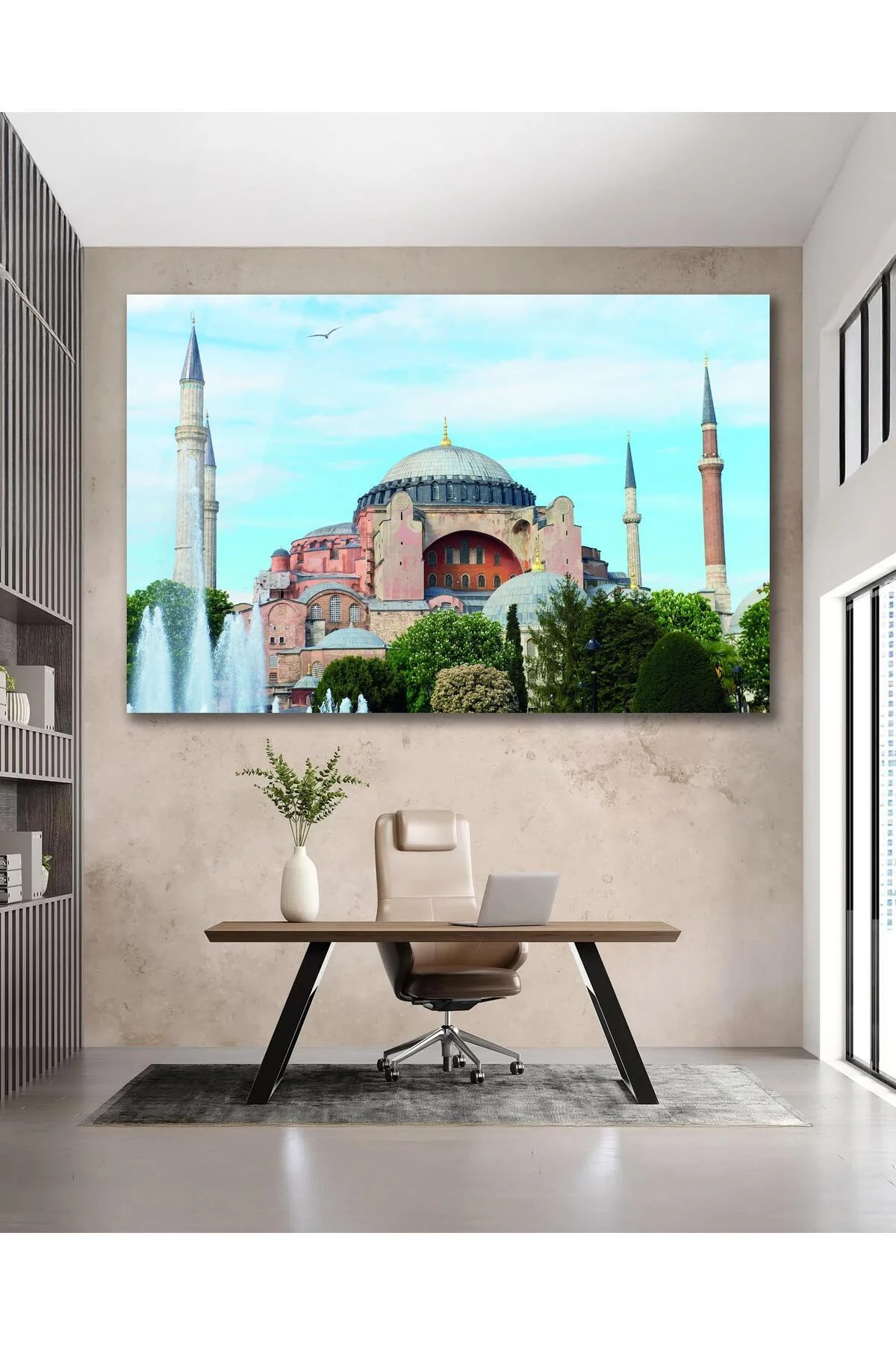 Ayasofya Camii Cam Tablo İslami Dini Modern Ev Ofis Salon Hediyelik Büyük Tablo Duvar Dekoru - BYCAGRİ Görsel 3