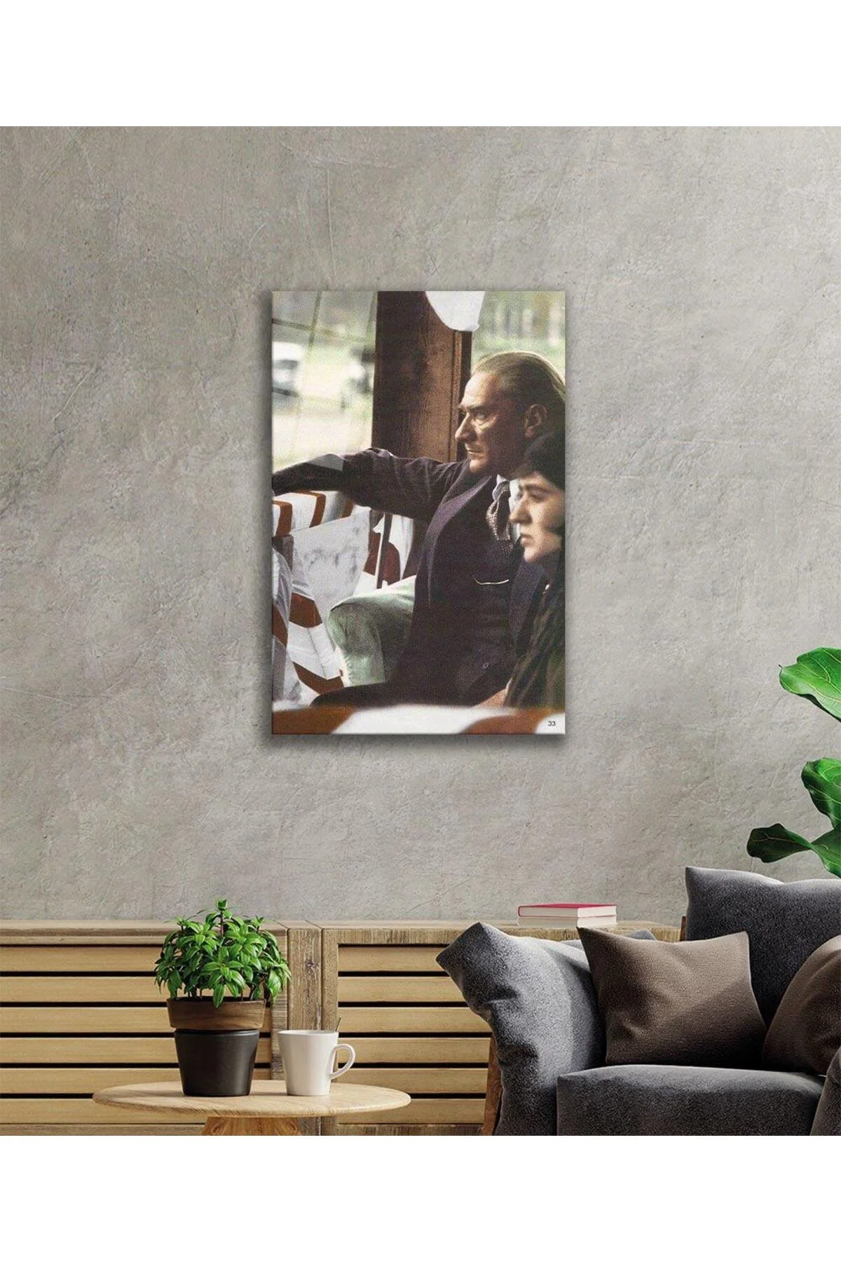 Atatürk Cam Tablo 4mm Dayanıklı Temperli Cam, Atatürk Glass Wall Art - BYCAGRİ Görsel 2