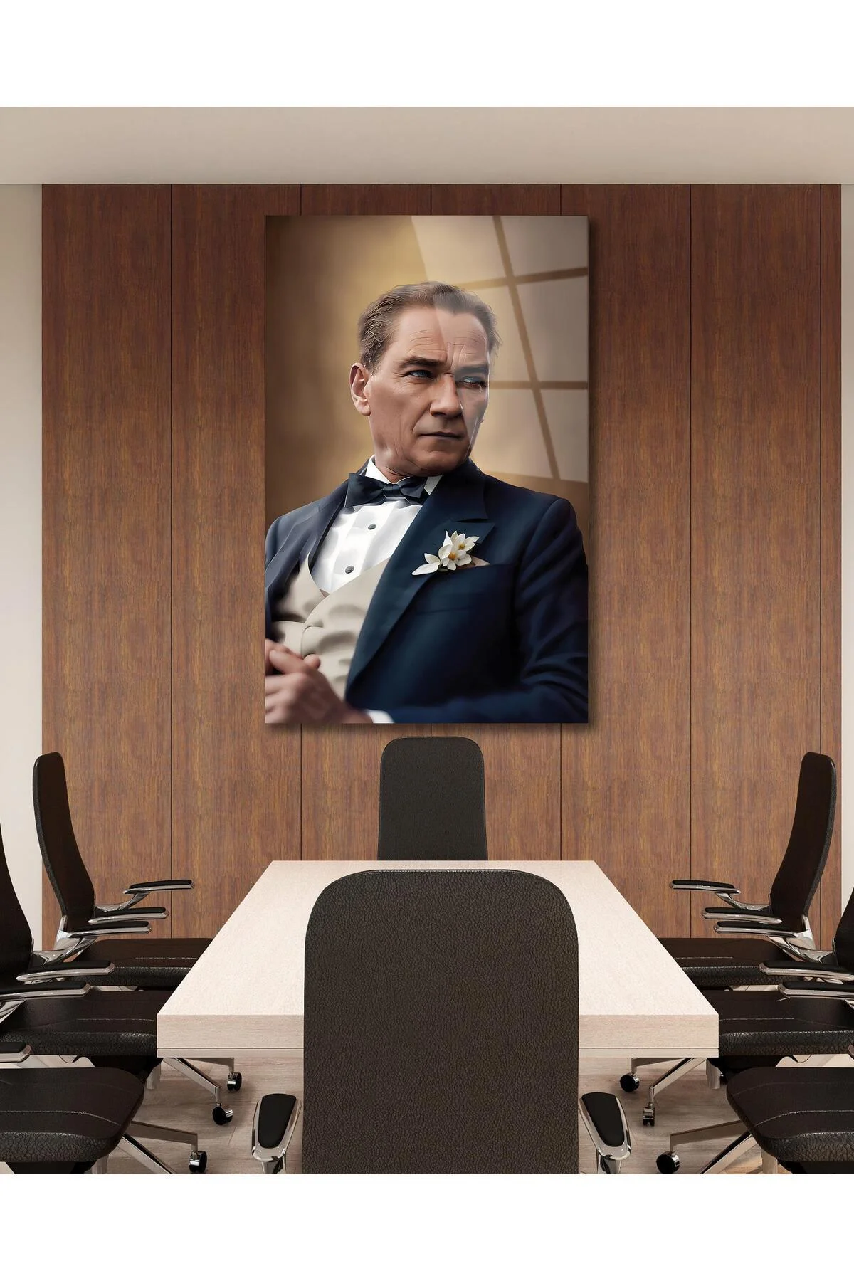 Atatürk Portre Cam Tablo Modern Ev Ofis Salon Hediyelik Büyük Tablo Duvar Dekoru - BYCAGRİ Görsel 5