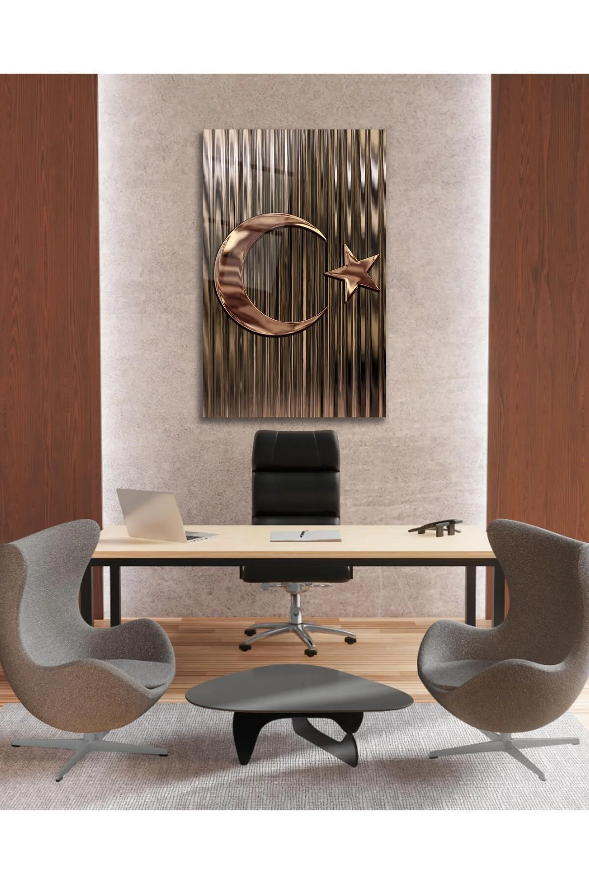 Türk Bayrağı Bayrak Cam Tablo Modern Ev Ofis Salon Hediyelik Büyük Tablo Duvar Dekoru - BYCAGRİ Görsel 5