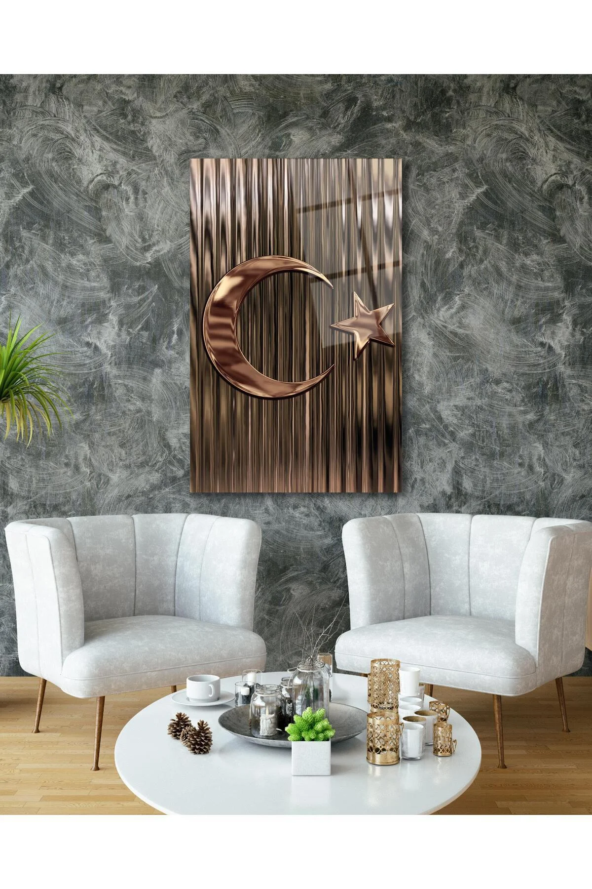 Türk Bayrağı Bayrak Cam Tablo Modern Ev Ofis Salon Hediyelik Büyük Tablo Duvar Dekoru - BYCAGRİ Görsel 8
