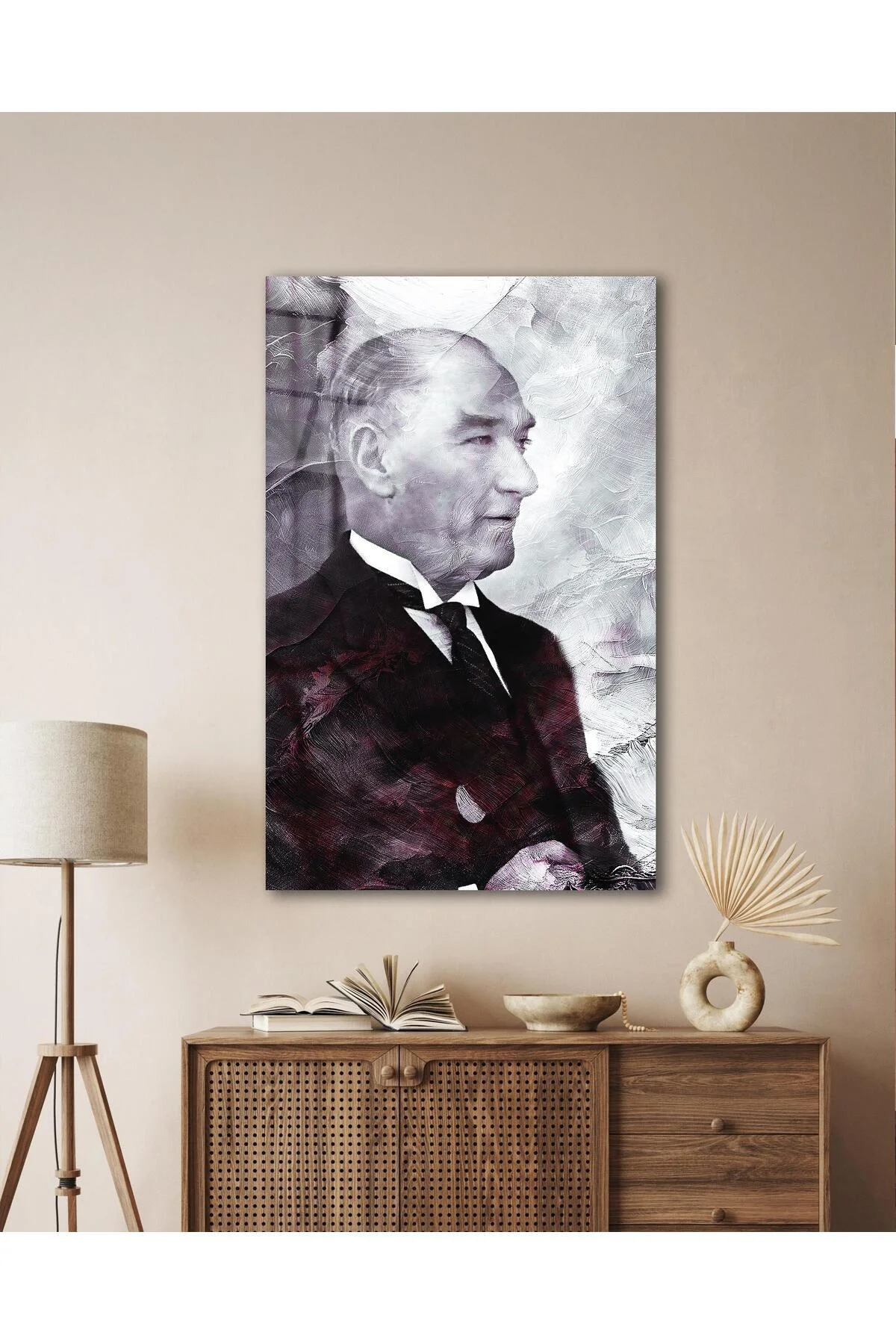 Atatürk Portre Cam Tablo Modern Ev Ofis Salon Hediyelik Büyük Tablo Duvar Dekoru - BYCAGRİ Görsel 5