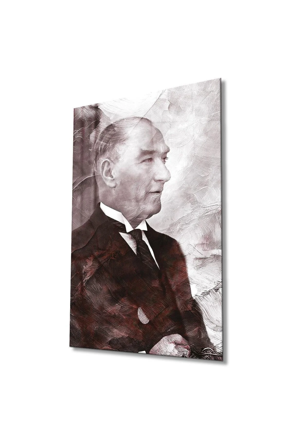 Atatürk Portre Cam Tablo Modern Ev Ofis Salon Hediyelik Büyük Tablo Duvar Dekoru